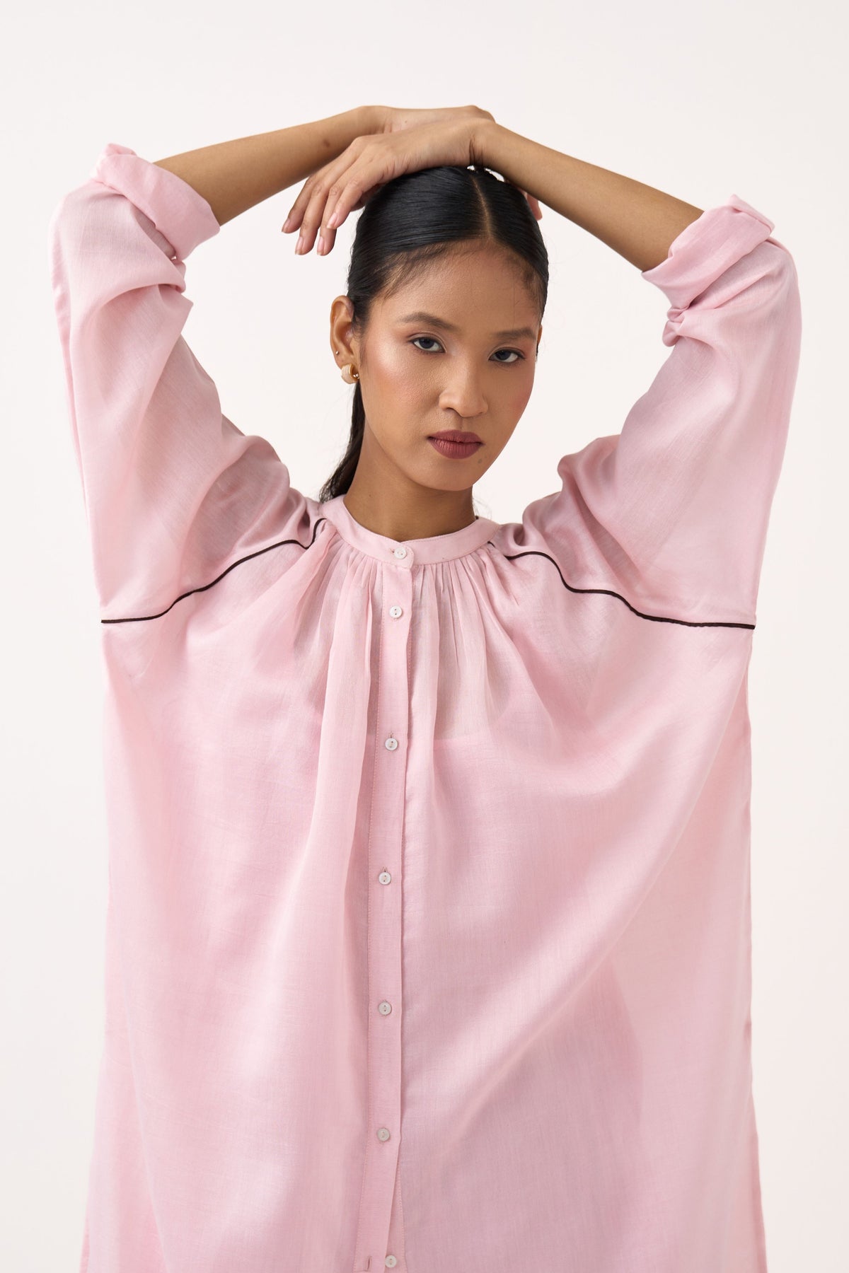 Panel Gather Neck Tunic Set