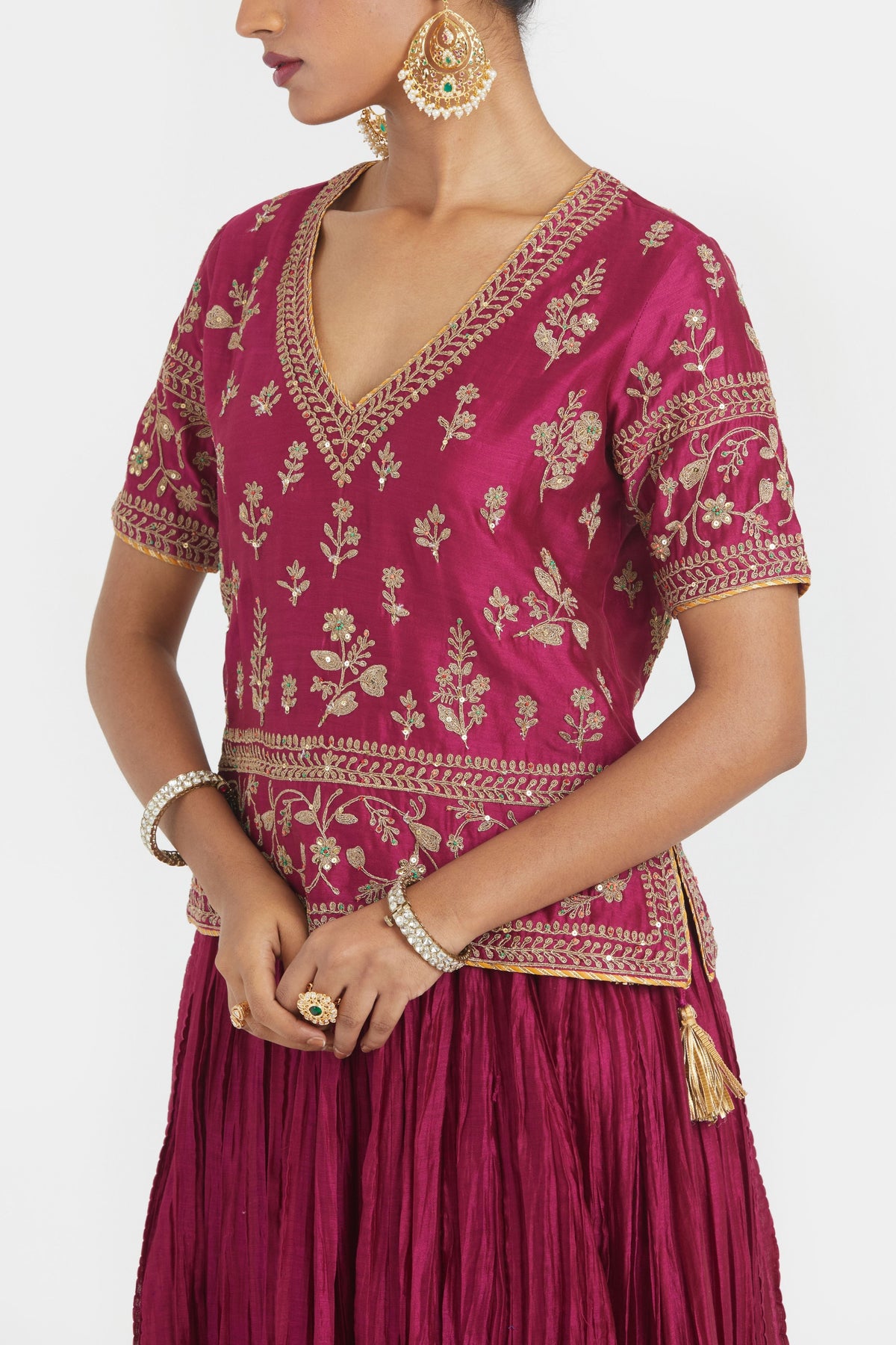 Deep Fuchsia Lehenga Set