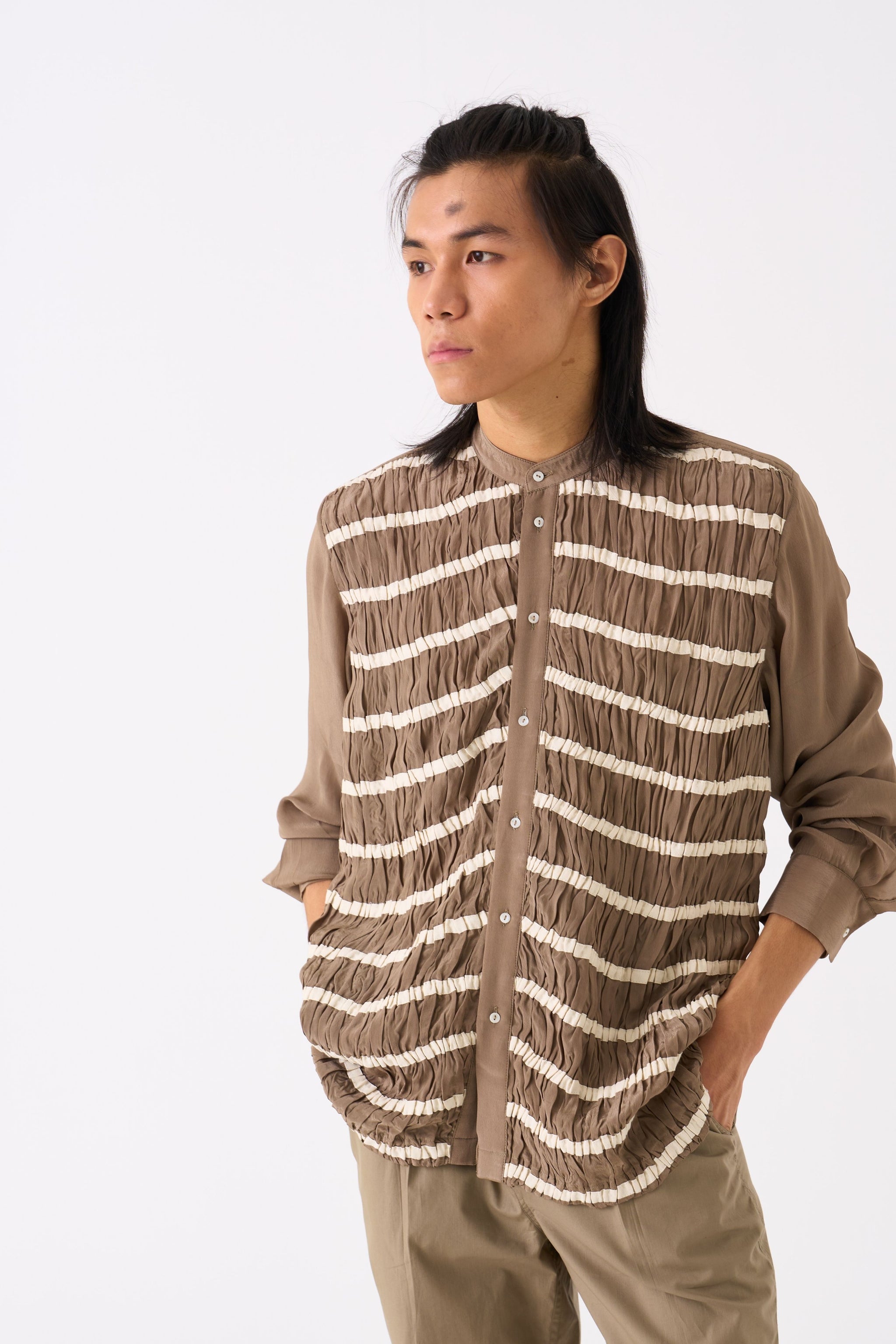 Smocking Set Three Menswear - Smocking Shirt Co-ord Set - Elahe