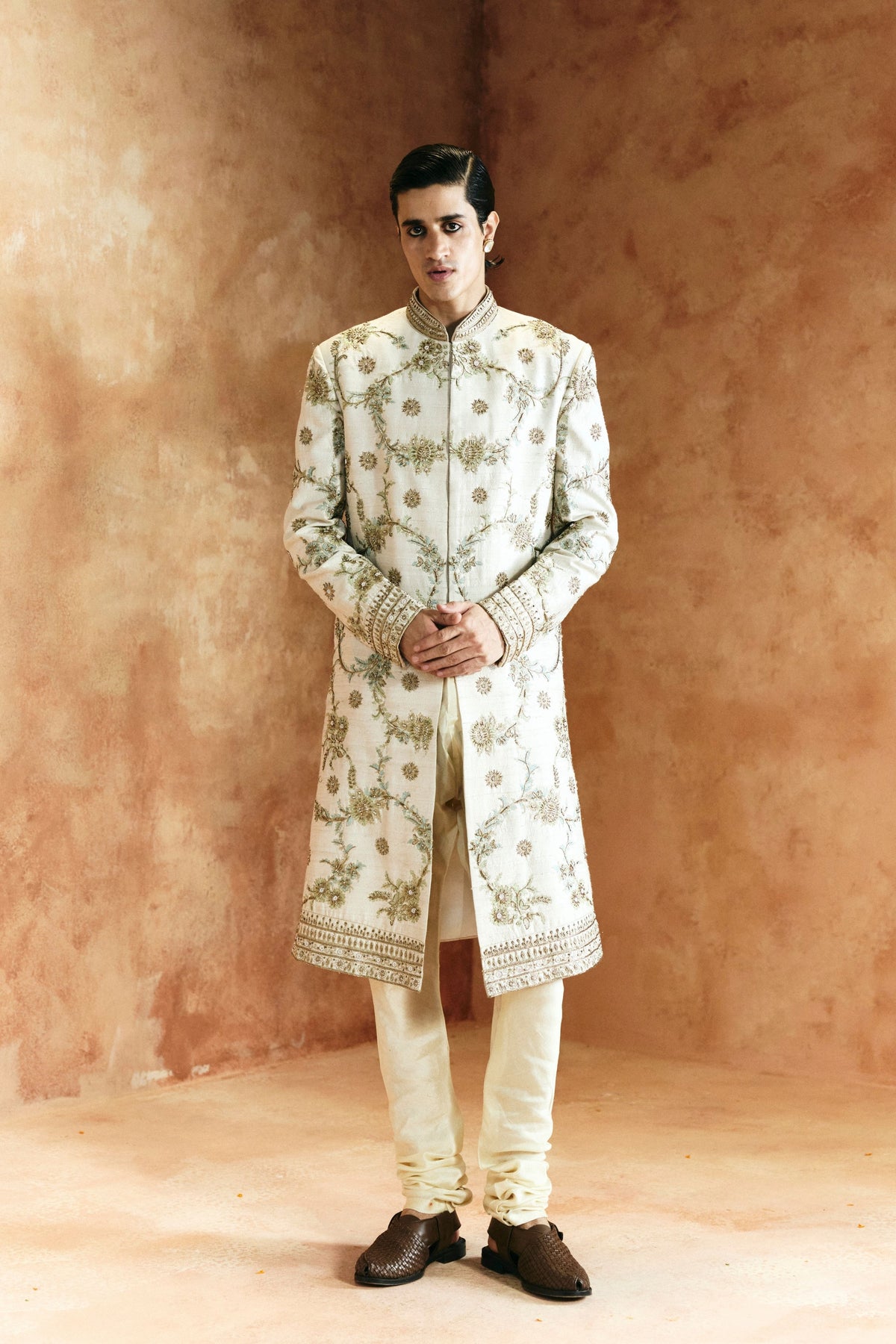Dabka Cutdana Sindh Embroidered Sherwani