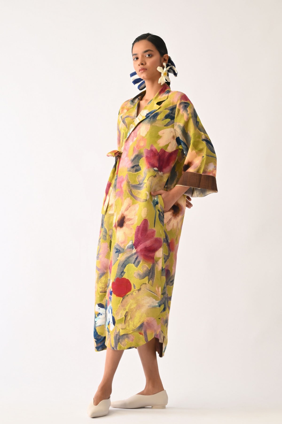 Liberty Olive Wrap  Dress