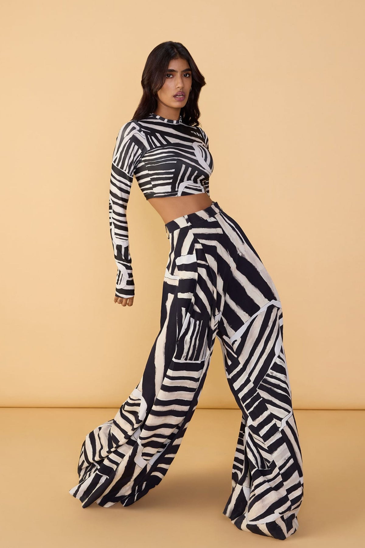 Abstract Stripe Print Saylor Palazzo