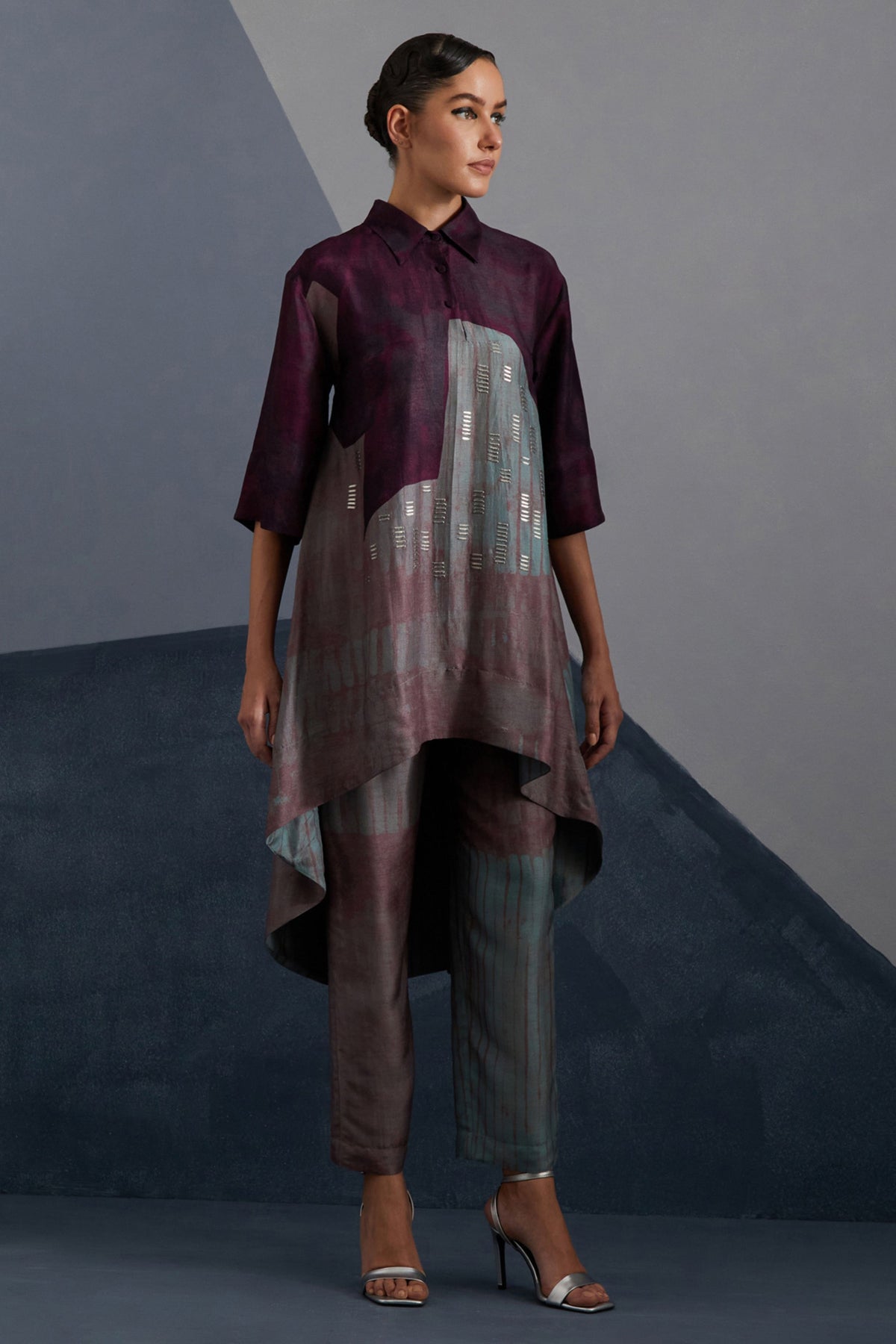 Omen Aubergine & Teal Tunic Set