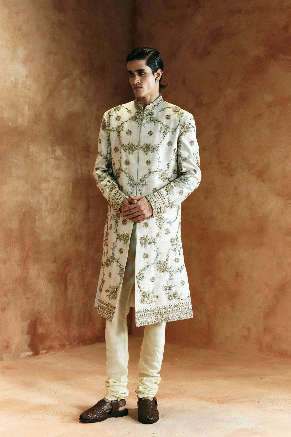 Dabka Cutdana Sindh Embroidered Sherwani