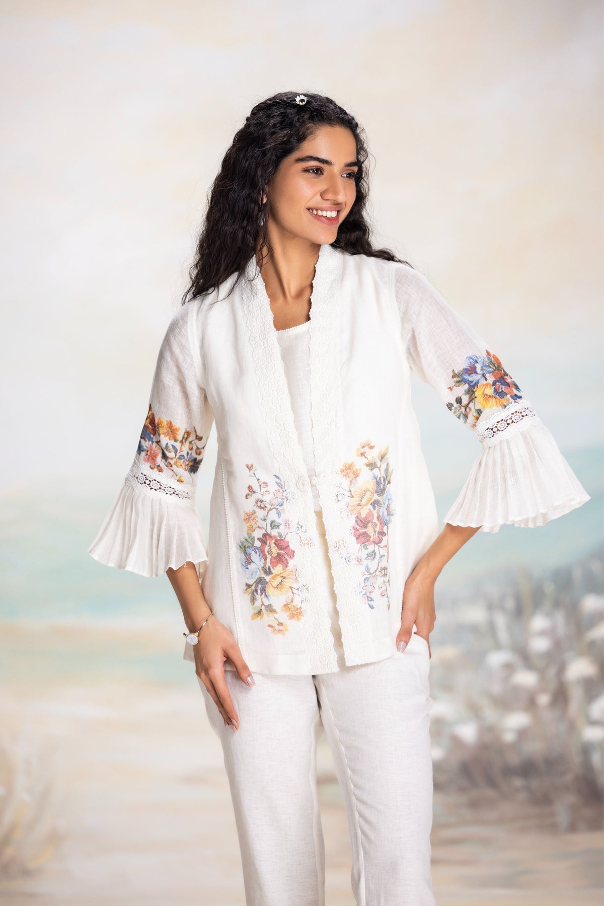 Vintage Rosa Tree Swan Jacket Set