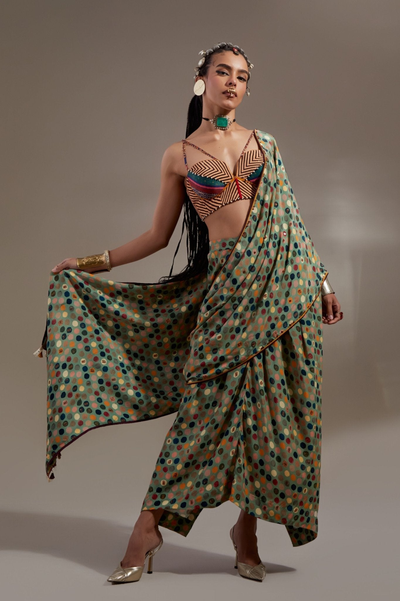 Soma Draped Saree Set - Aseem Kapoor - Elahe