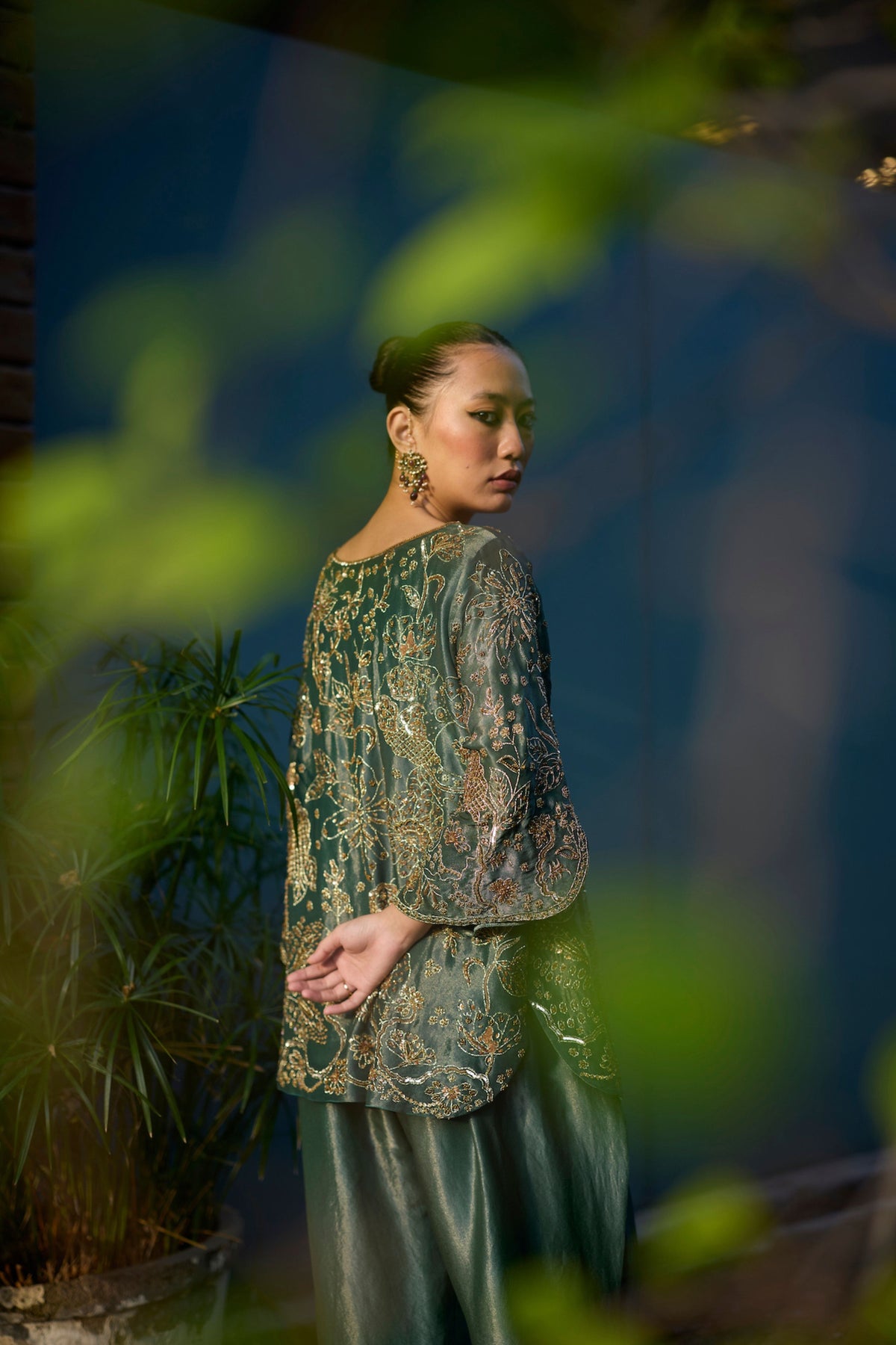 Teal Nimrat Tunic Set