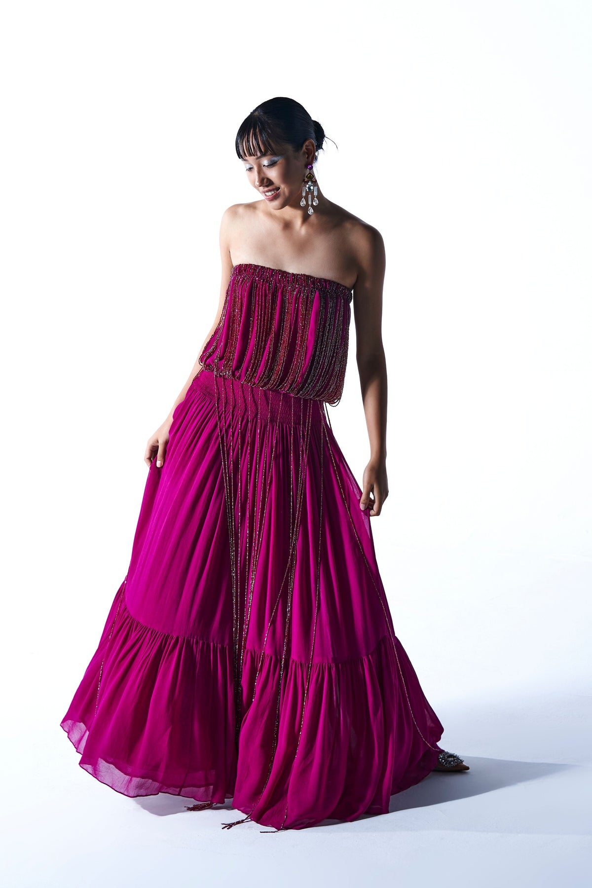 Burgundy Off Shoulder Maxi Dress