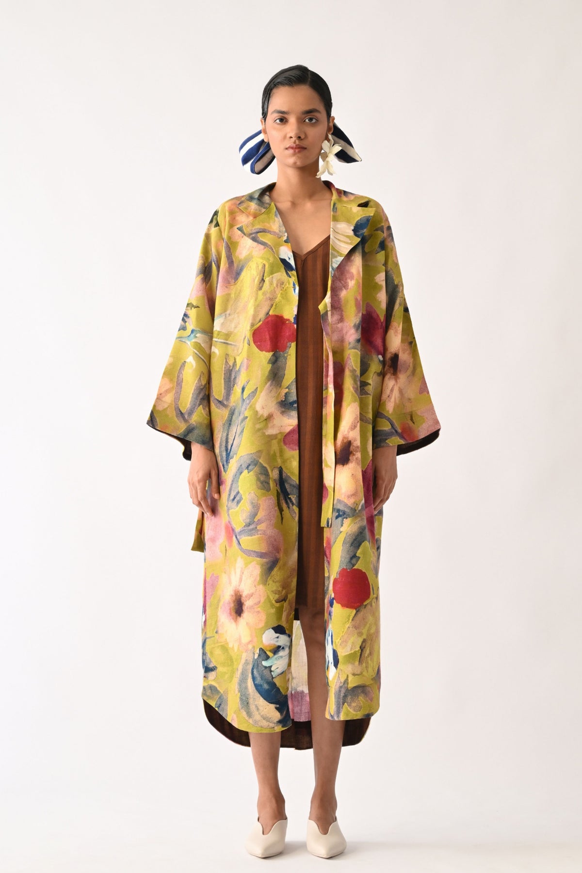 Liberty Olive Wrap  Dress