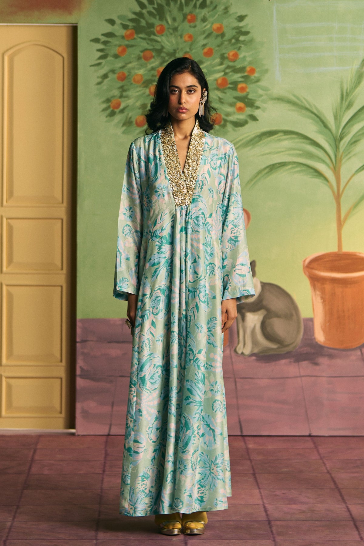 Mint Aqua Reverie Kaftan