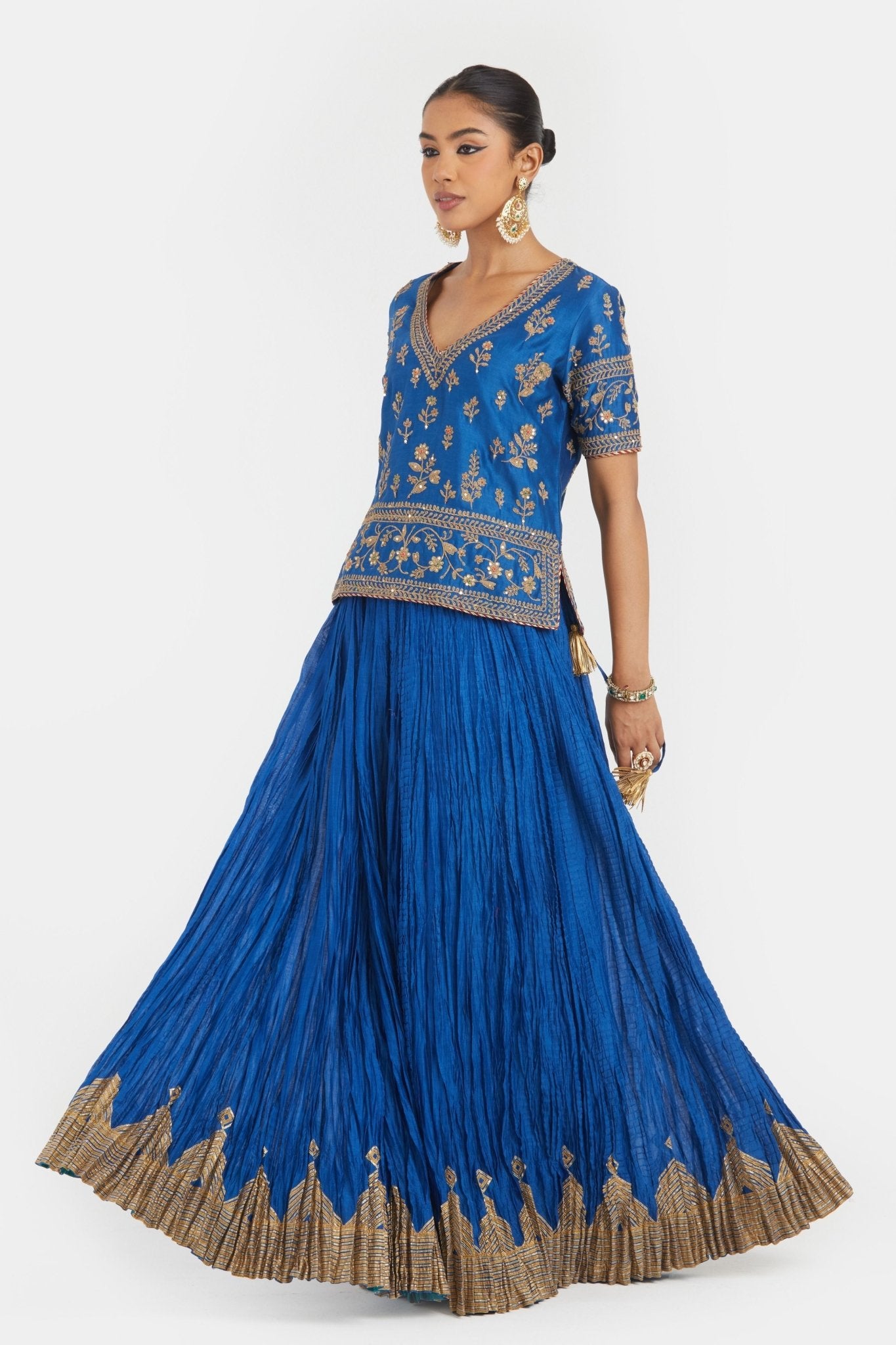 Blue Lehenga Set - Kora - Elahe