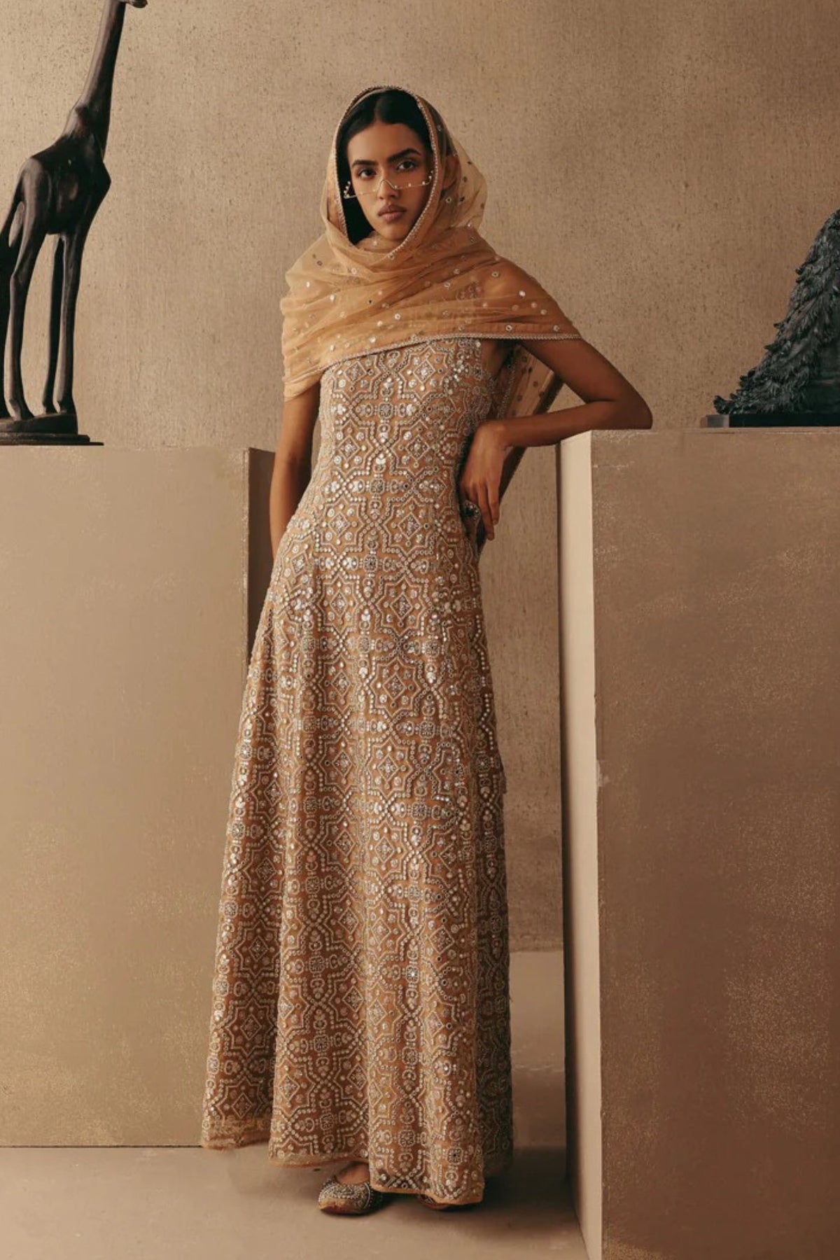 Mirror Work Long Gown