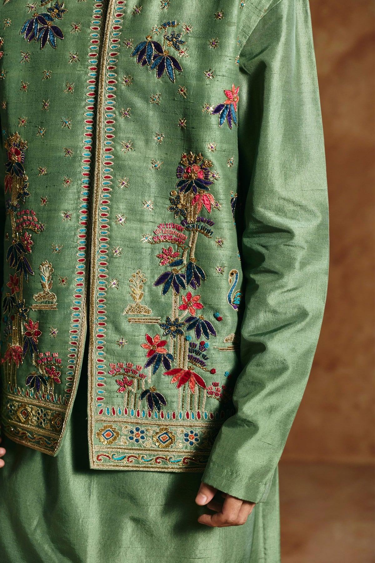 Sindh Embroidered Nehru Jacket