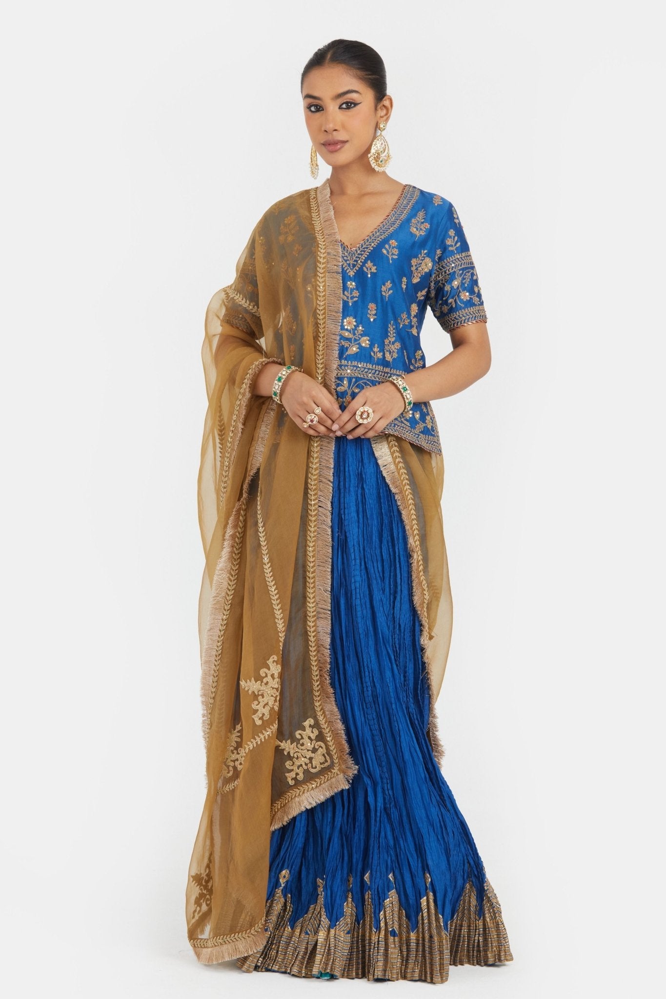 Blue Lehenga Set - Kora - Elahe