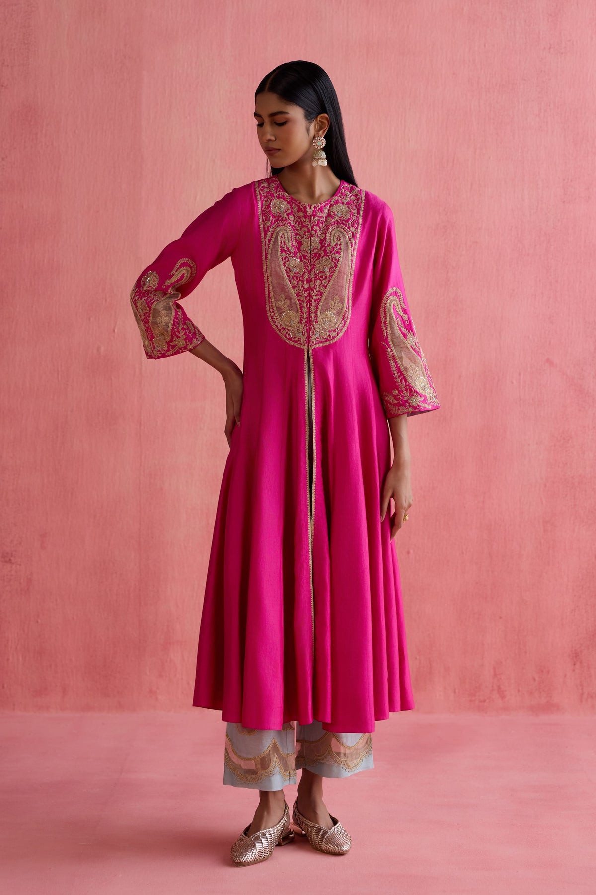 Zeenat Fuchsia Anarkali Set