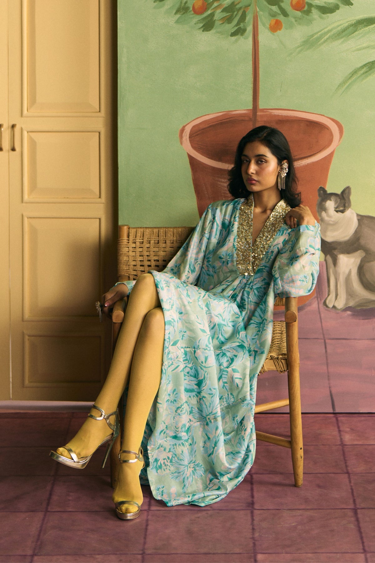 Mint Aqua Reverie Kaftan