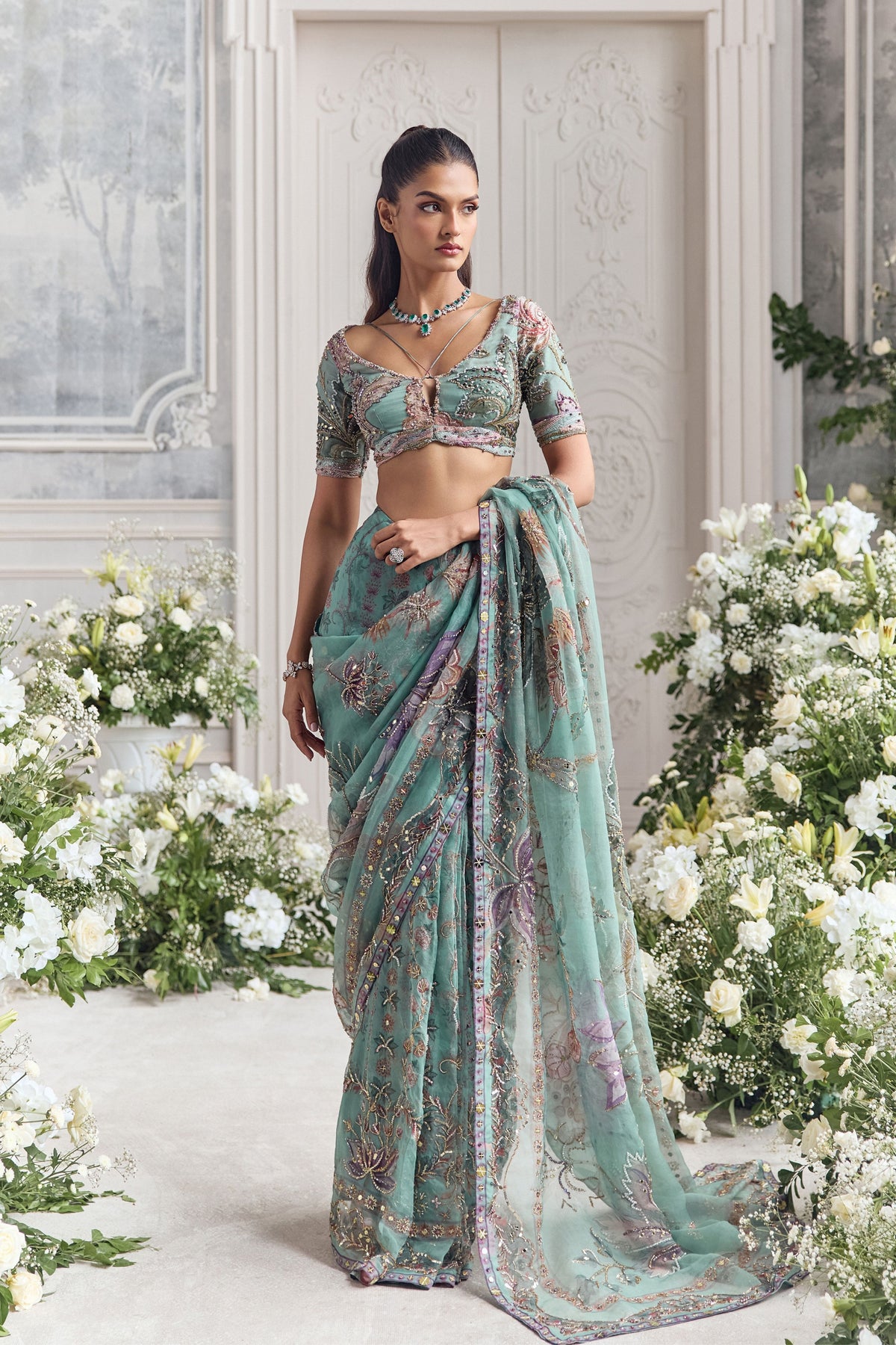 Uzma Draped Saree Set