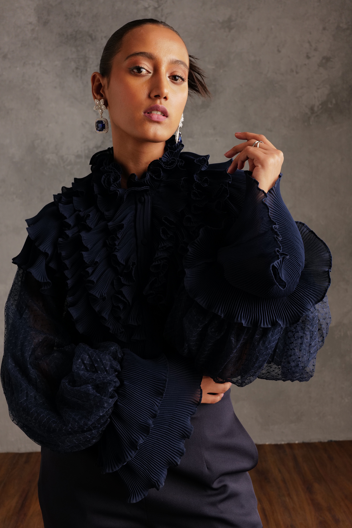 Sofia Top In Navy Blue