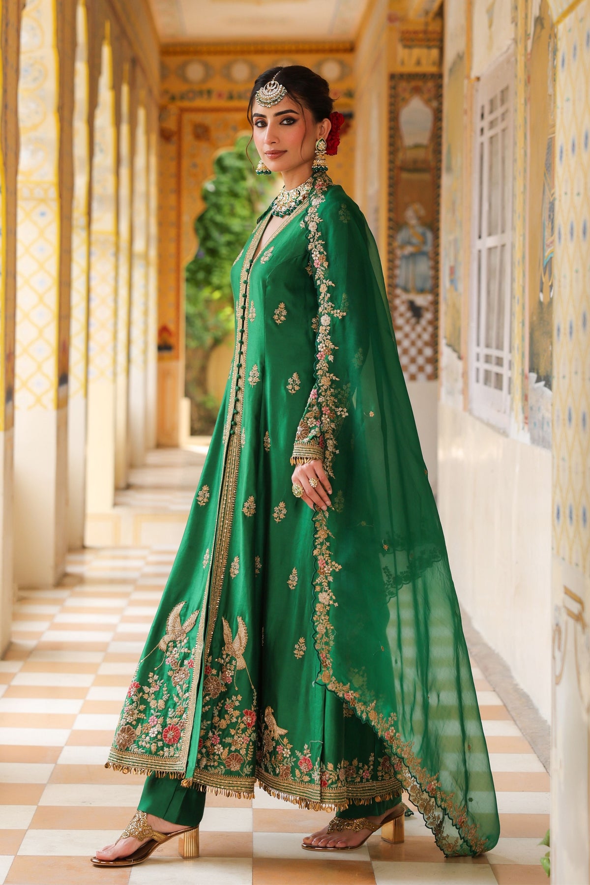 Ahista Green Anarkali Set