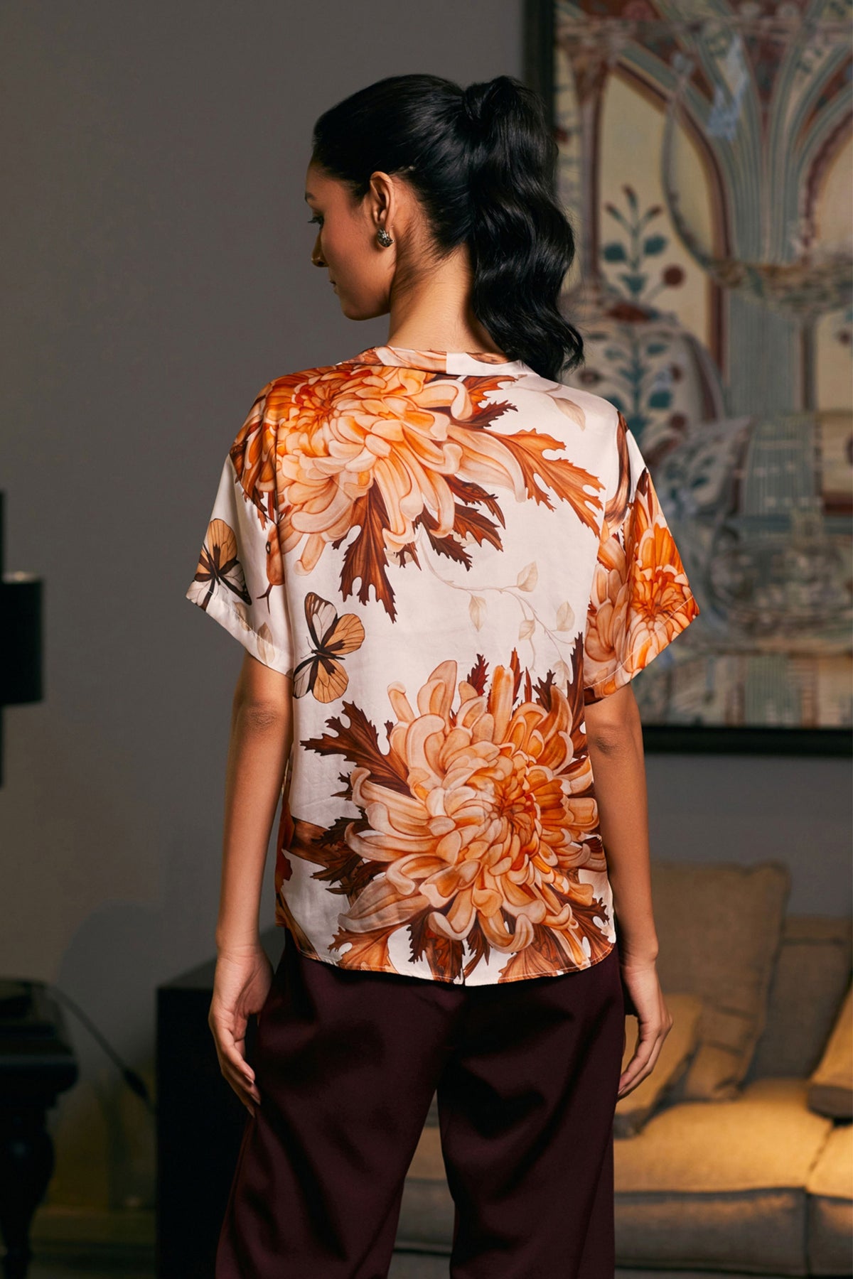 Snake Printed Bow Top