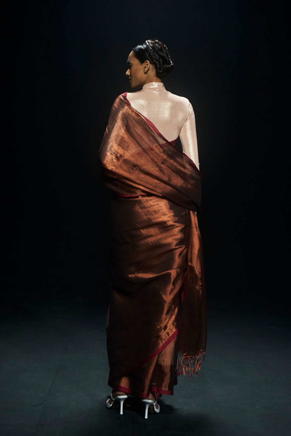 Copper Zari Soft Tissue Saree