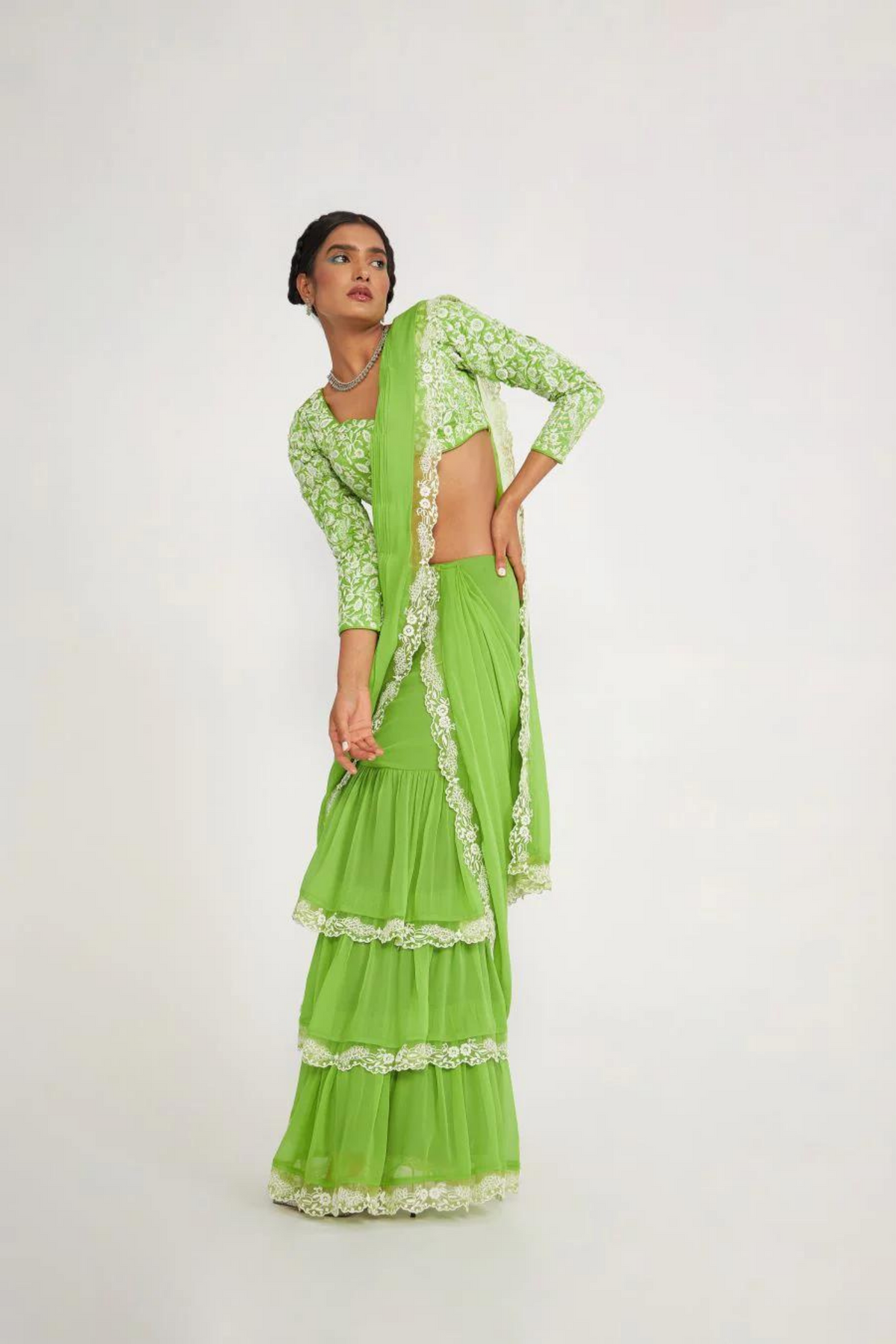 Flora Tiered Saree