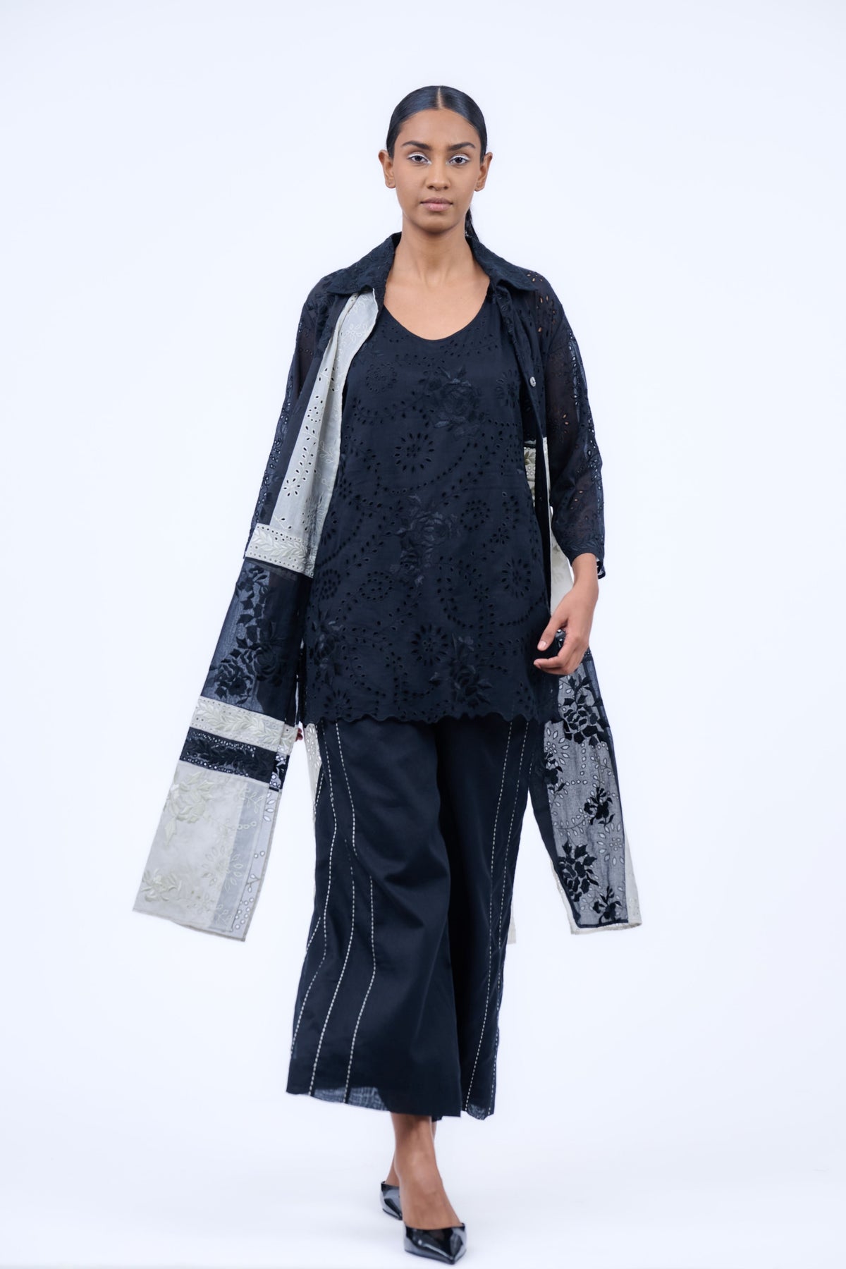Handloom Cotton Black Tank
