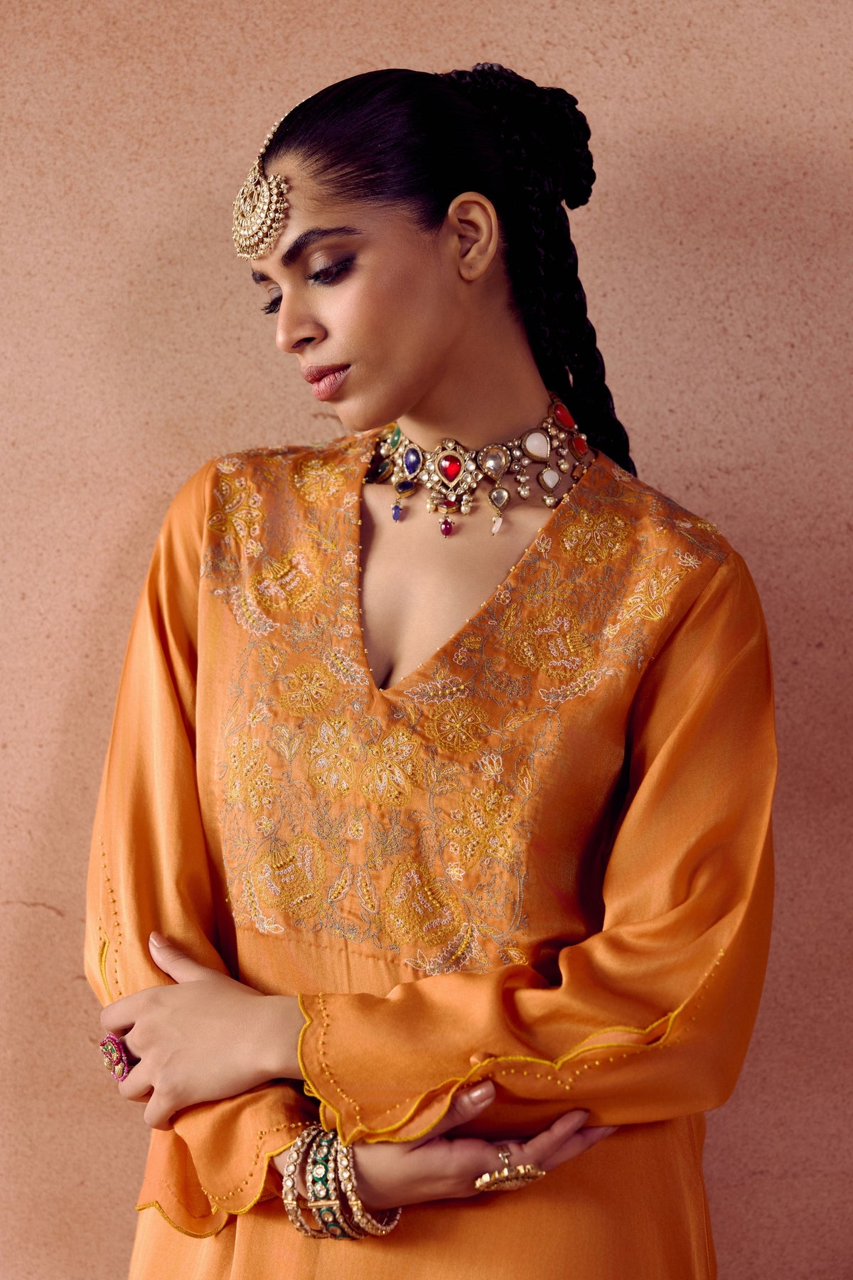 Rust Orange Kurta Set