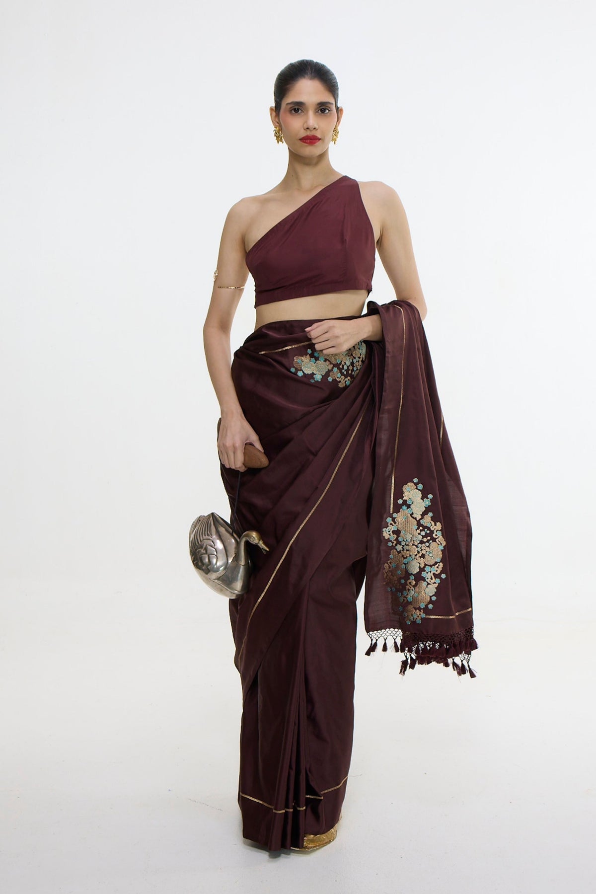 Handwoven Burgundy Saree