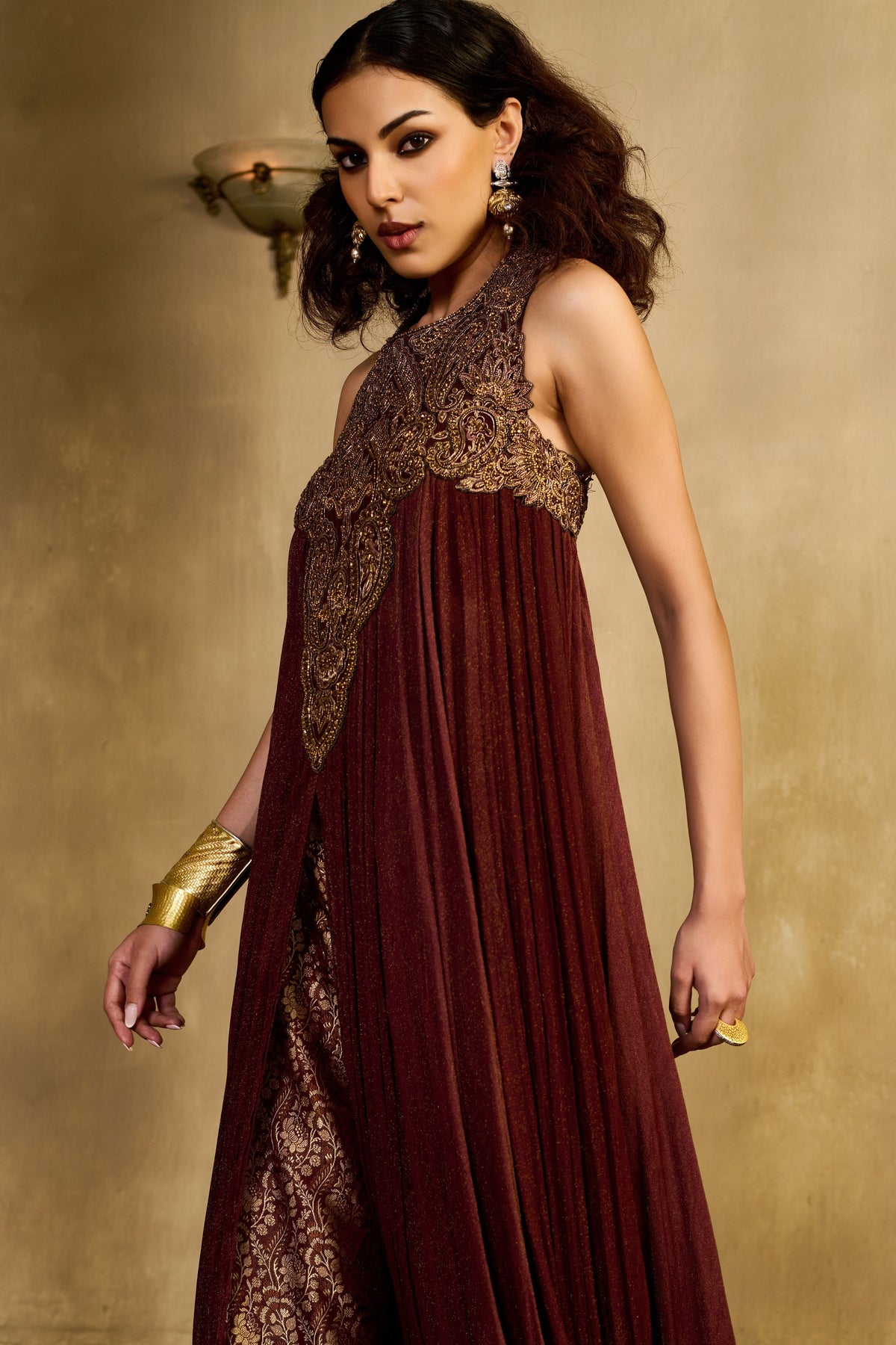 Begum Maroon Kurta Set
