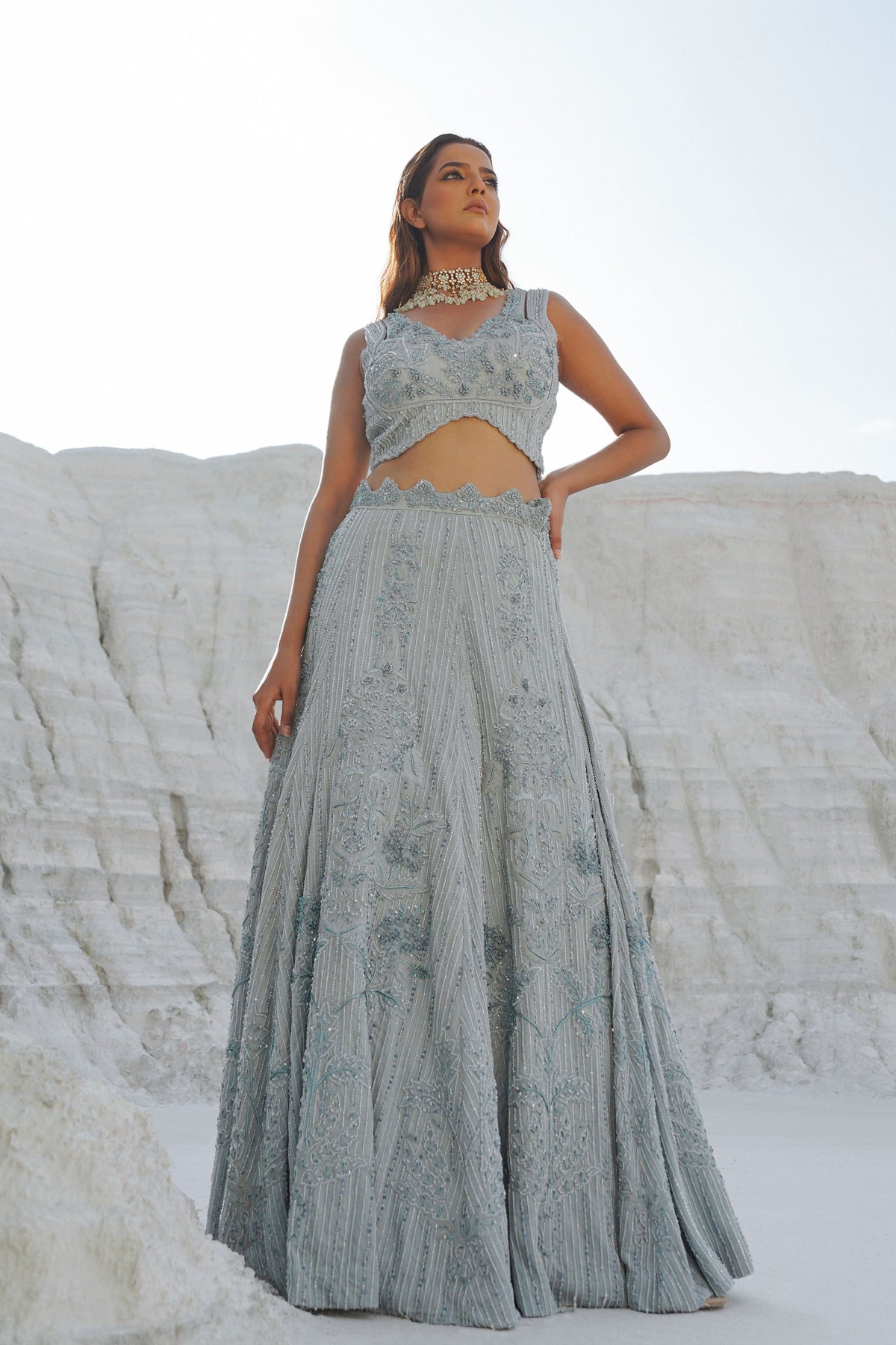 Light Blue Lehenga Set