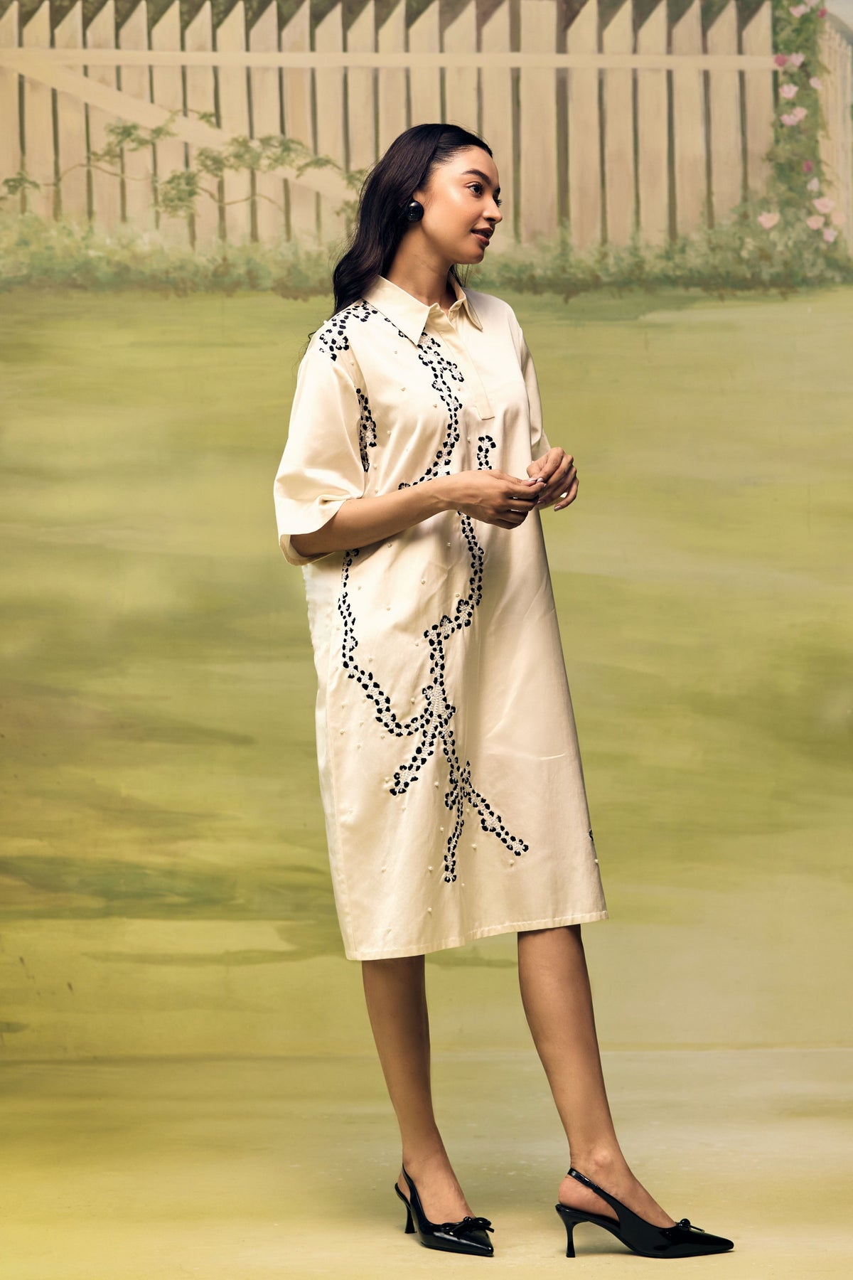 Porcelain Ink Relaxed Short Dress