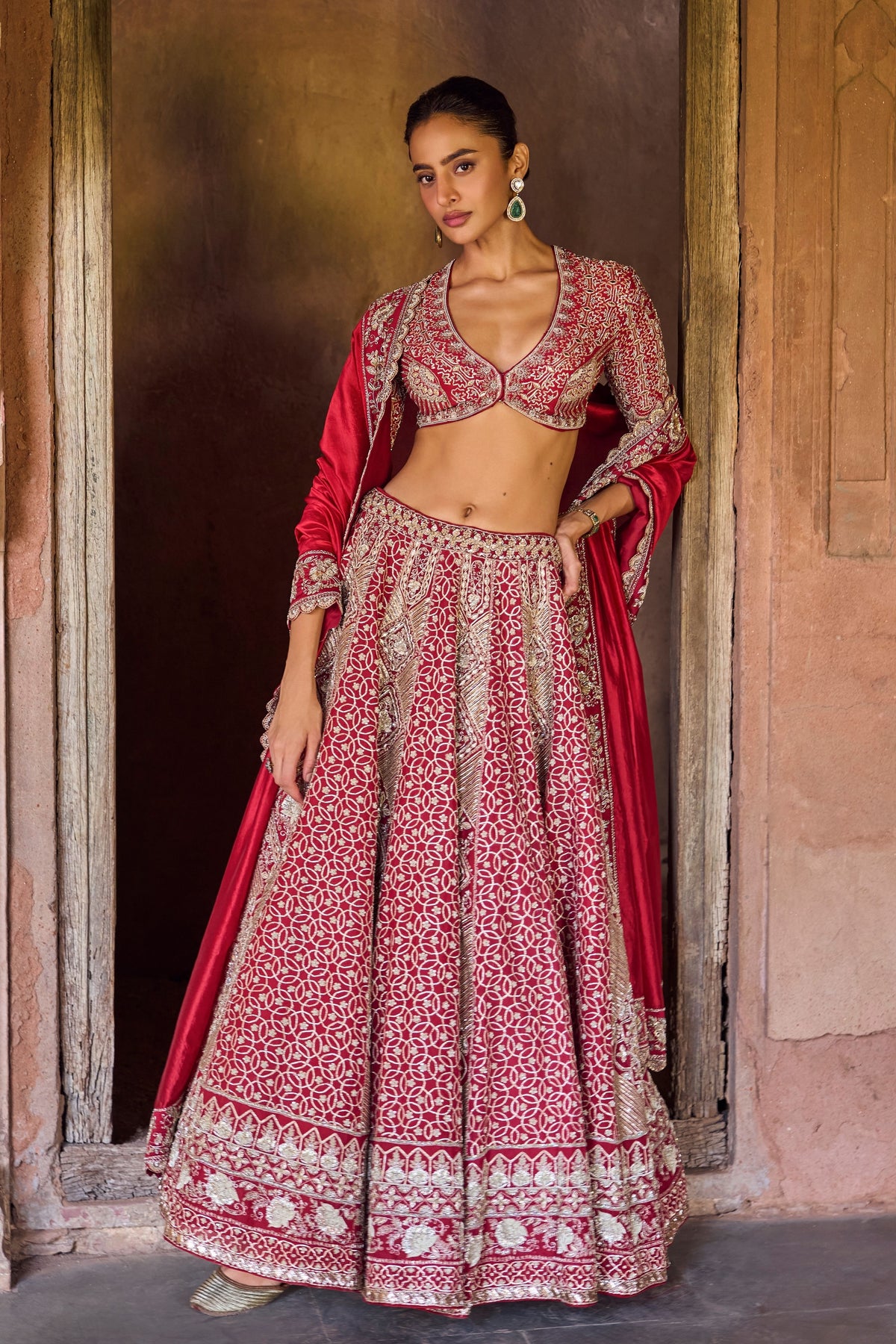 Red Bridal Lehenga Set