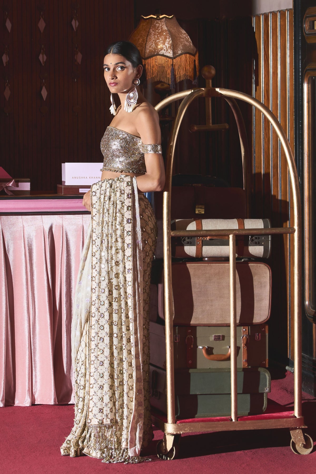Chandi Ivory Embellished Saree Set