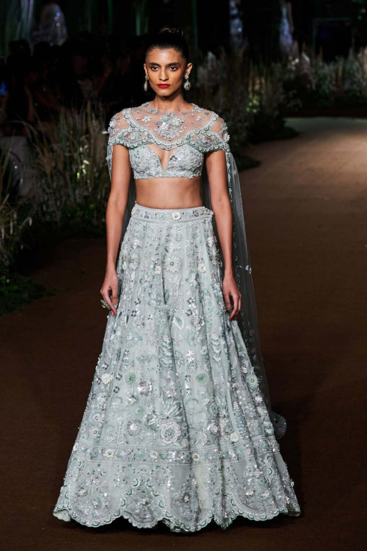 Khwabida Mint Lehenga Set