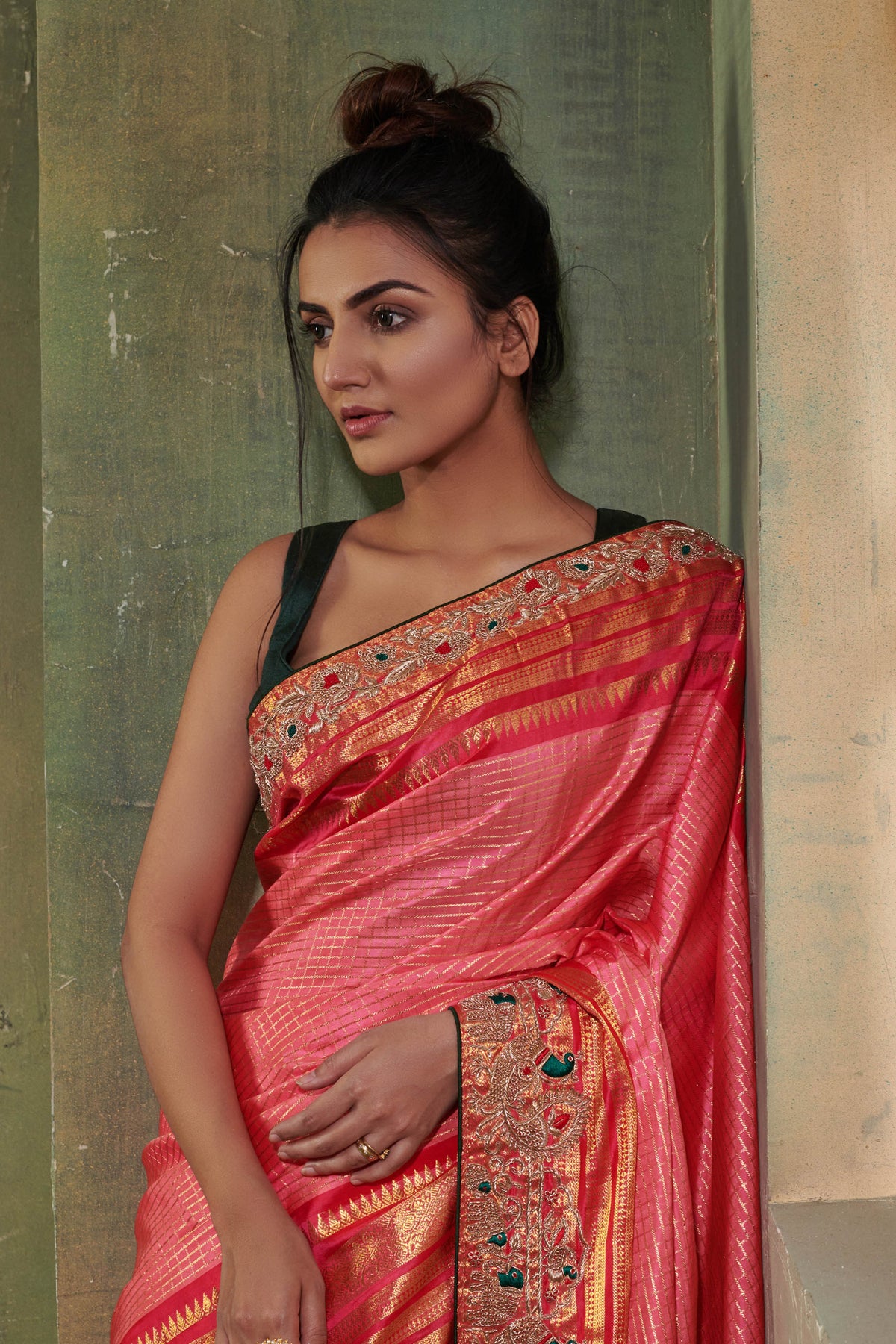 Traditional Pink Kanchipuram Saree