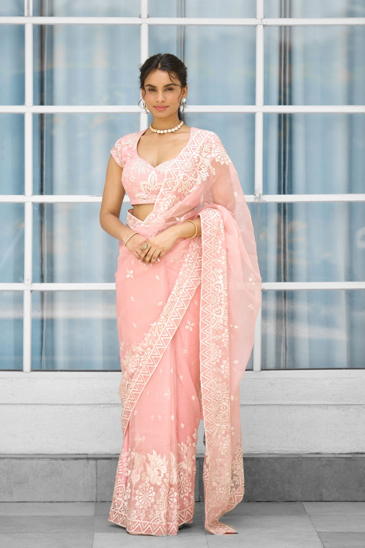 Whispers of Rose Saree Set