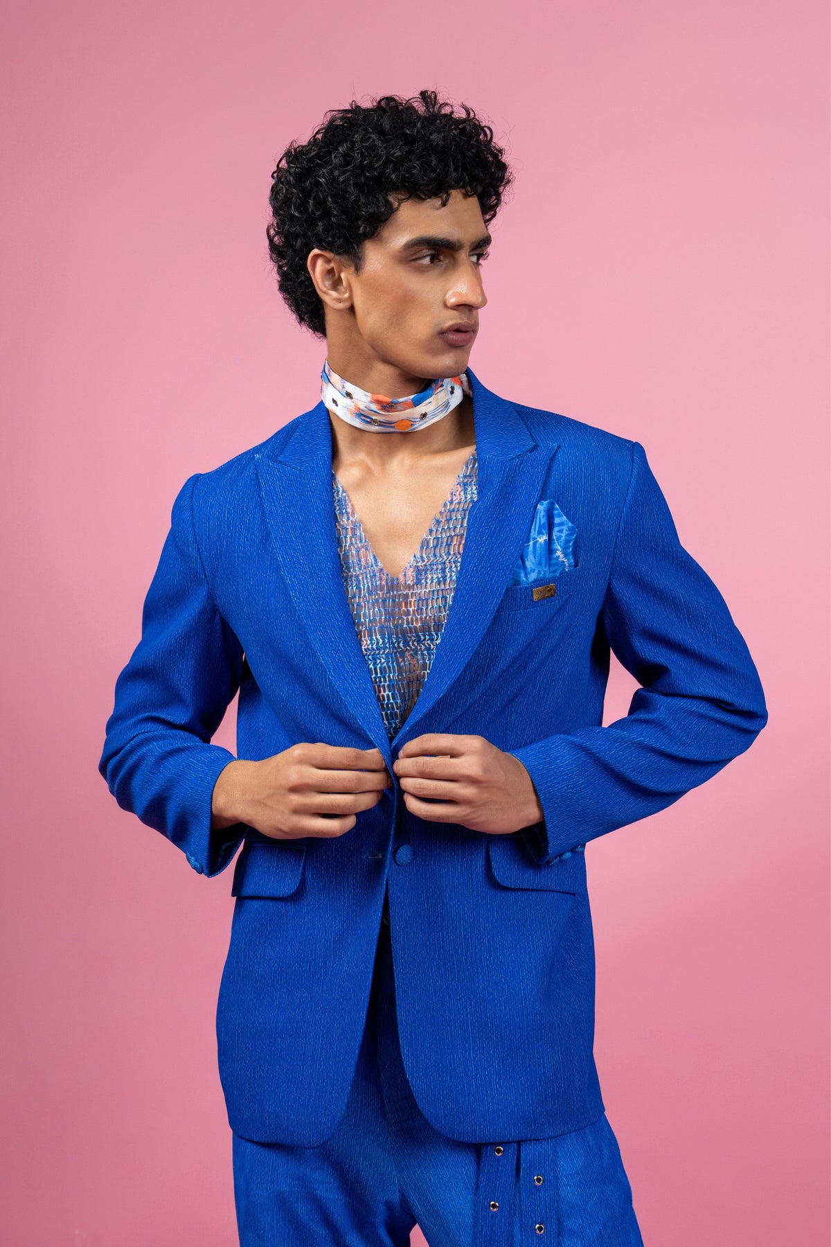 Blue Tailored Blazer Set