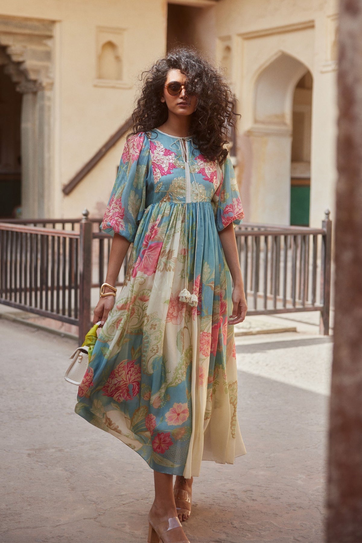 Multi Coloured Floral Print Dress