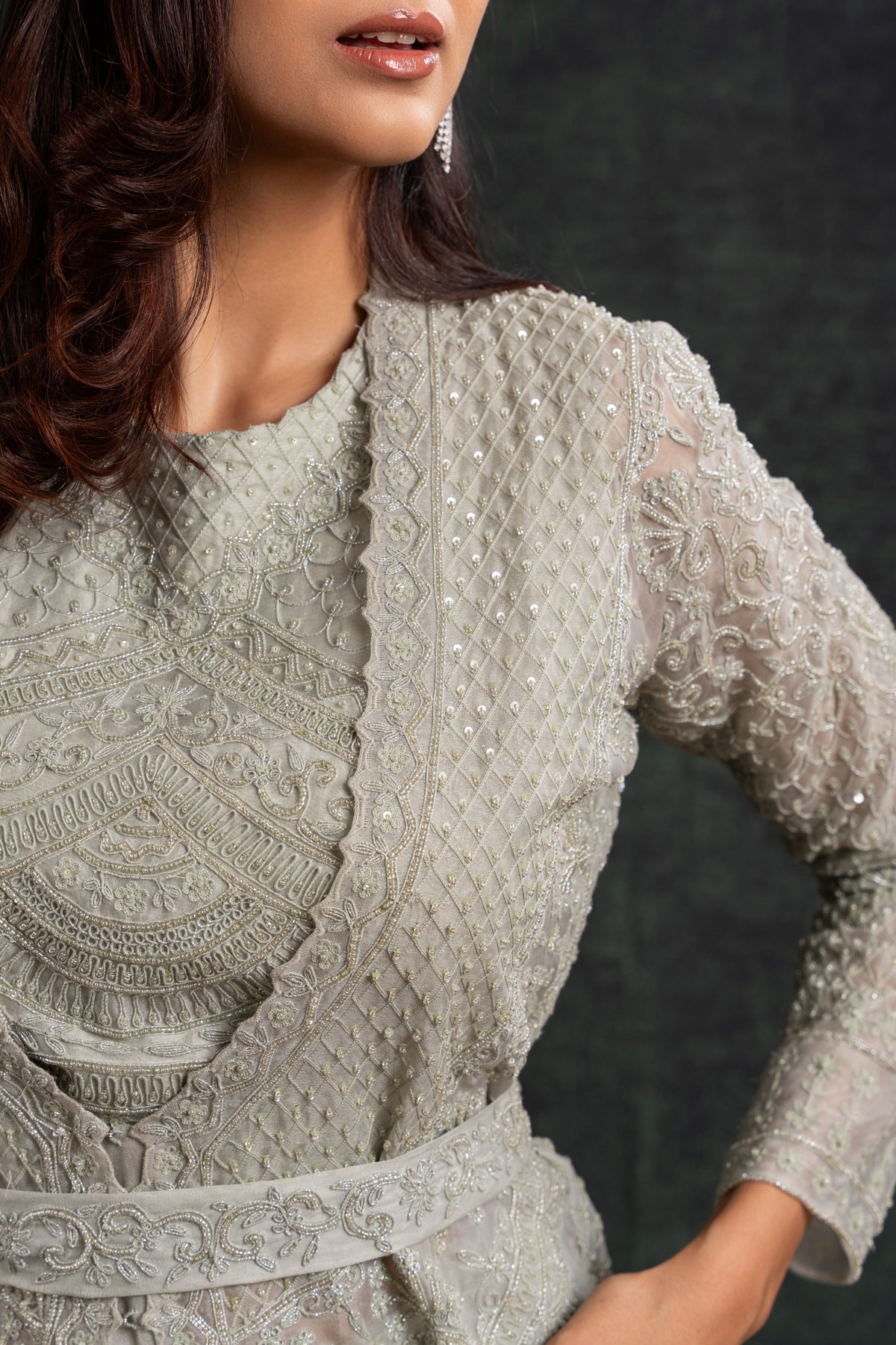 Beautifully Embroidered Jacket Set