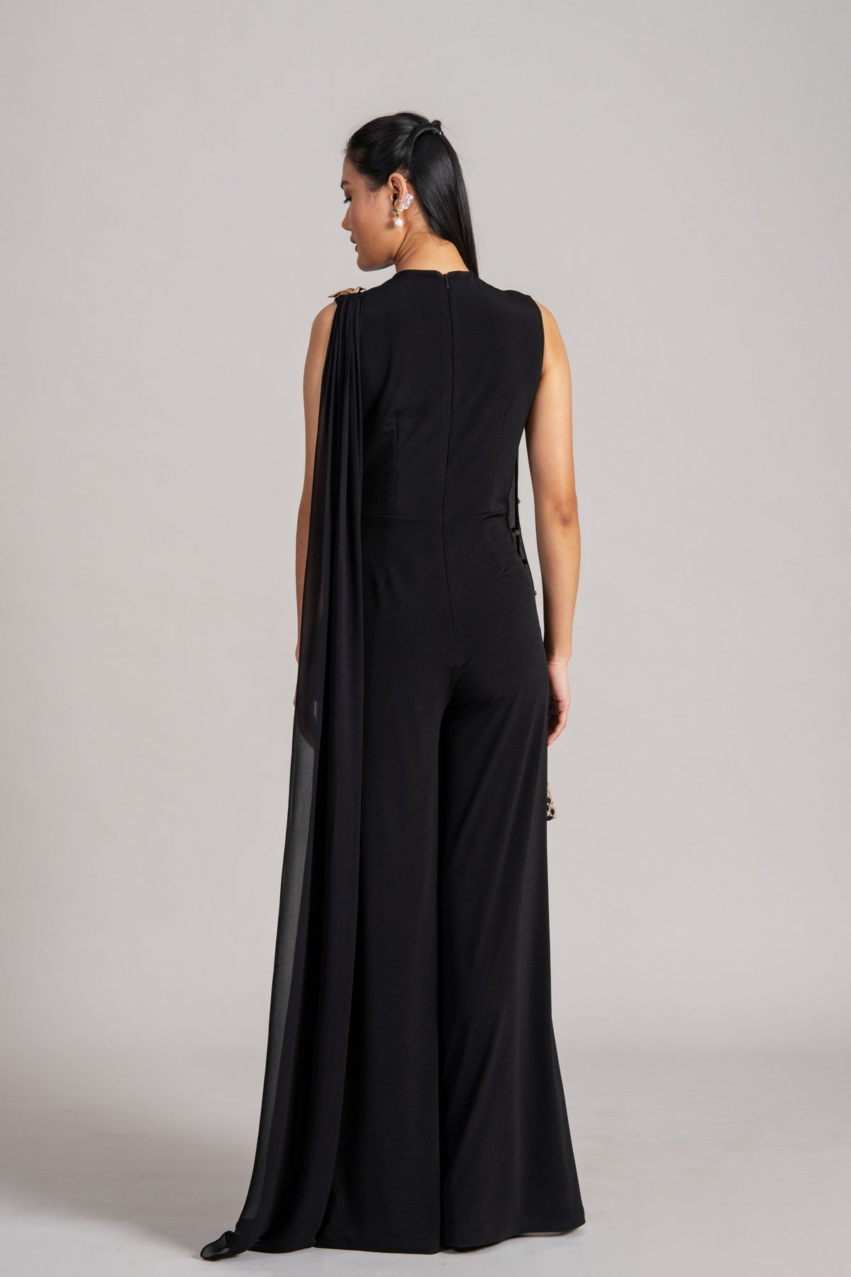 Pearl Meteor Draped Jumpsuit