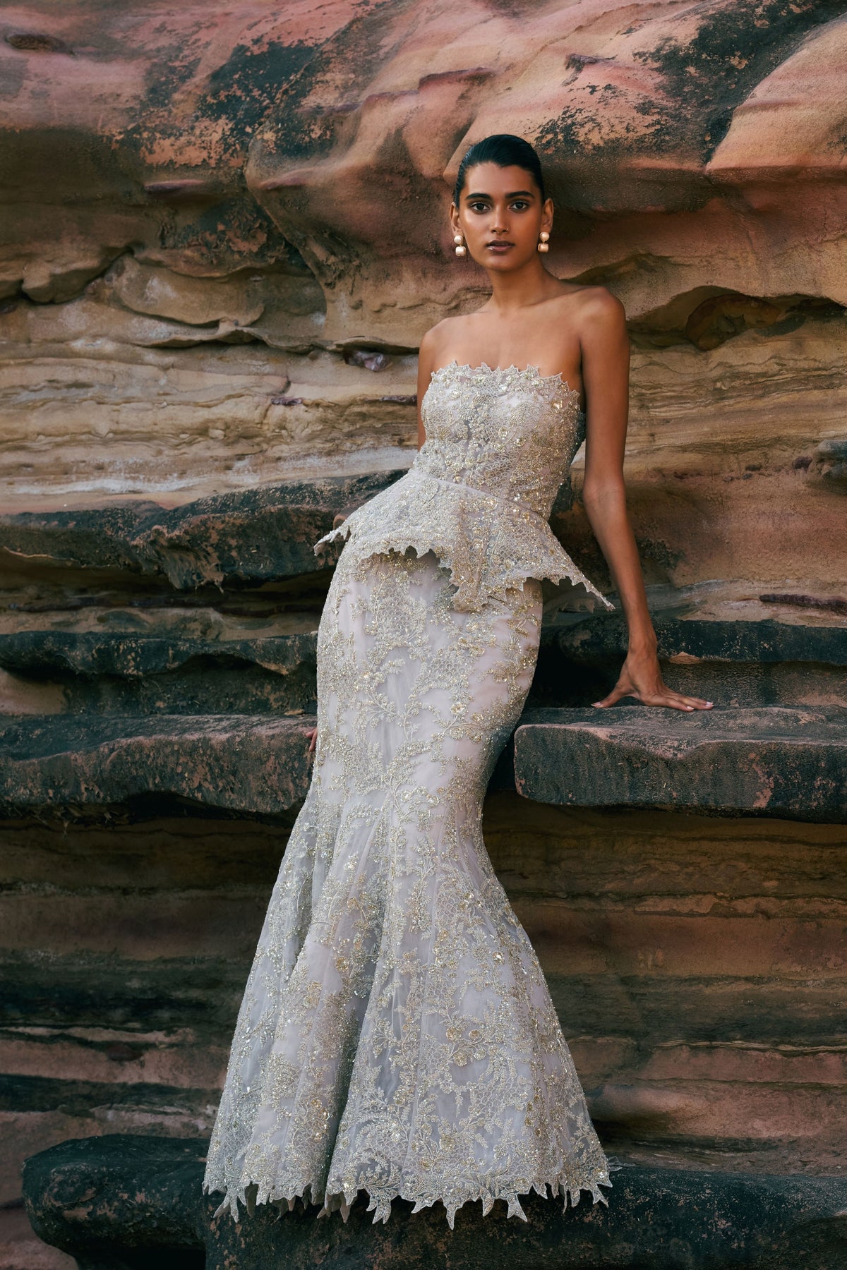 Dull Ivory Mermaid Skirt Set