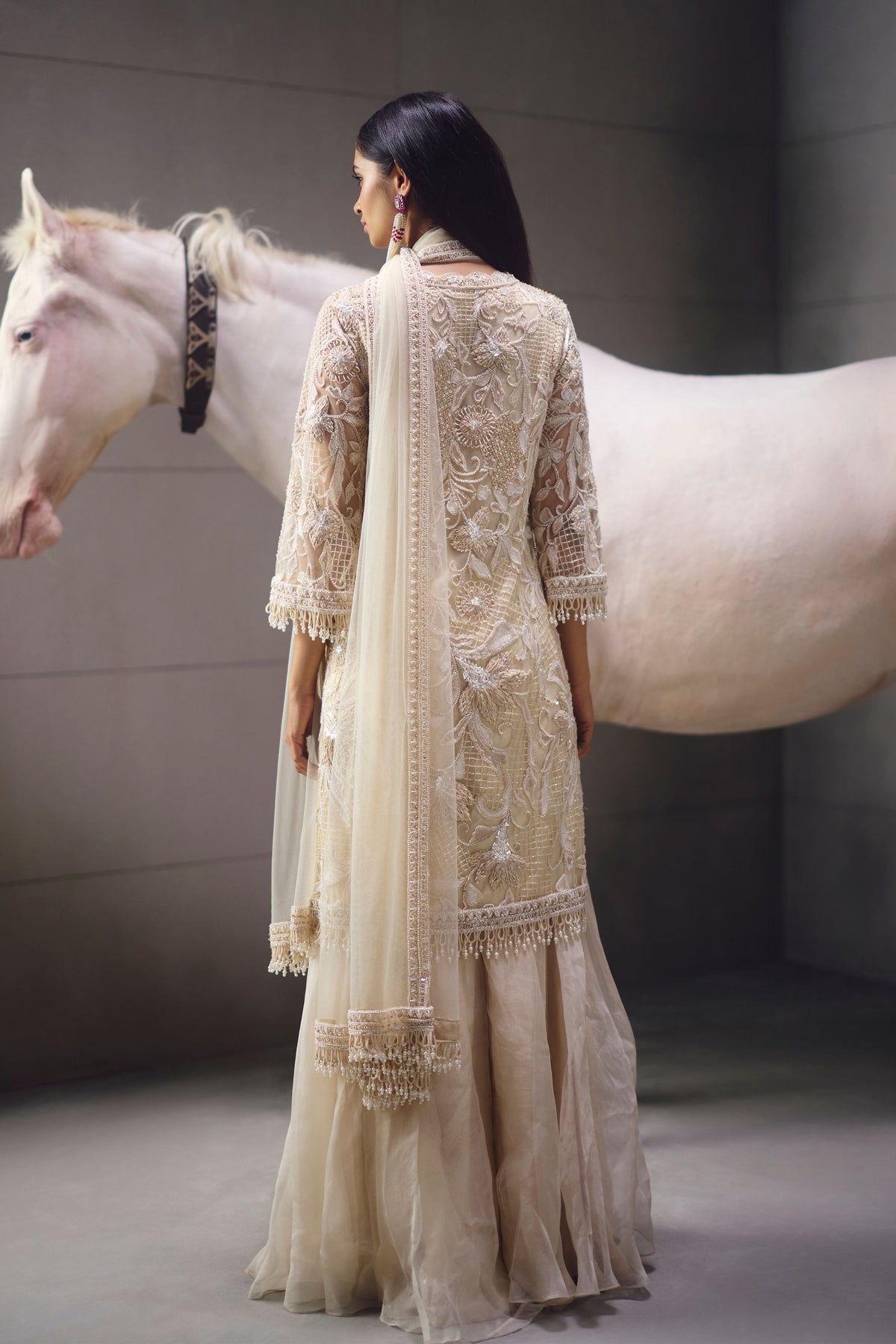 Ivory Embellished Suit Set
