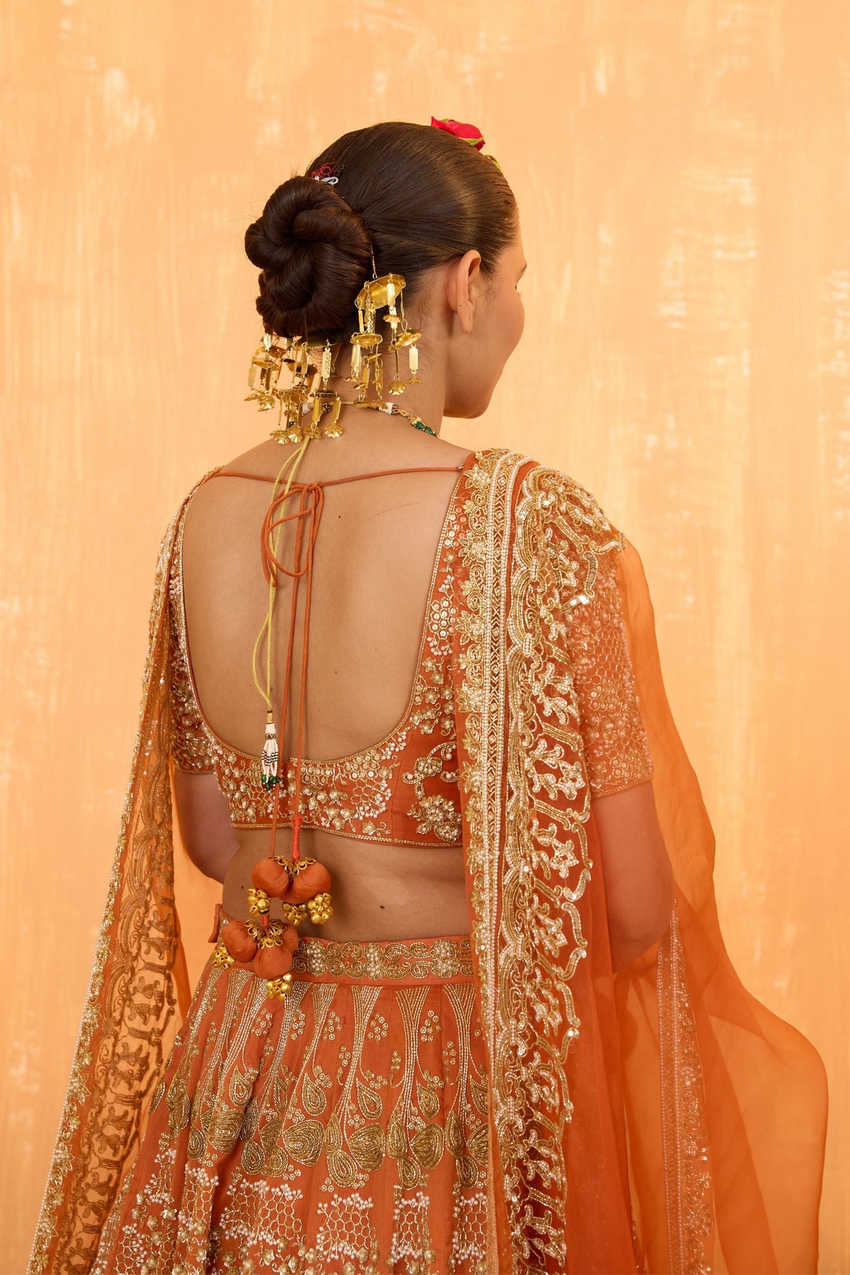 Orange Rust Lehenga Set