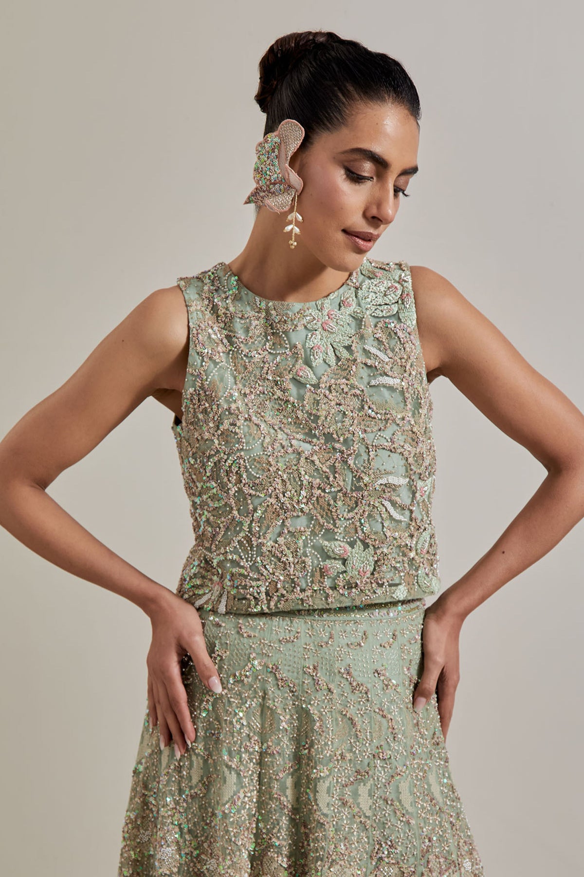 Sage Lehenga Set