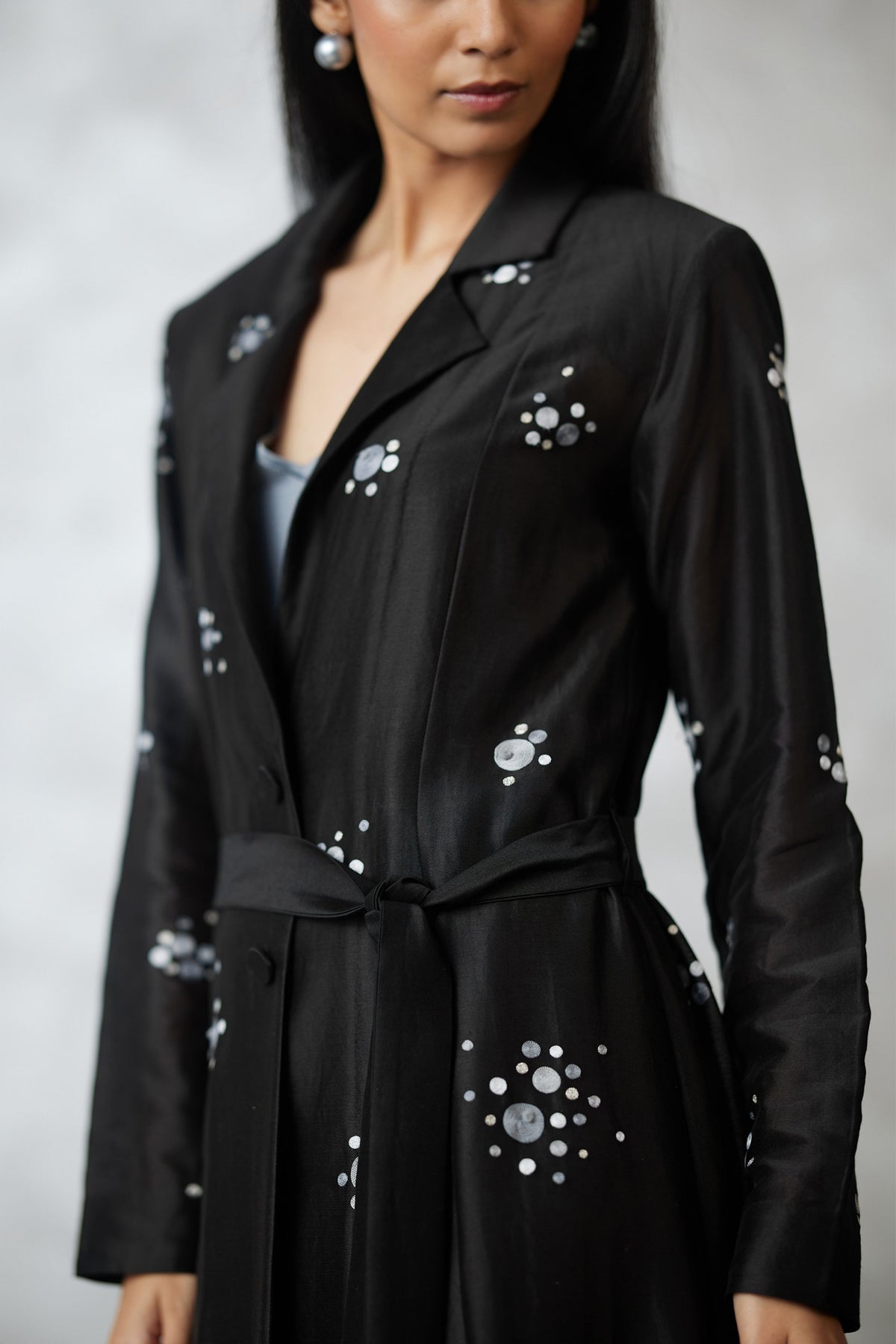 Black and Grey Jacket Set