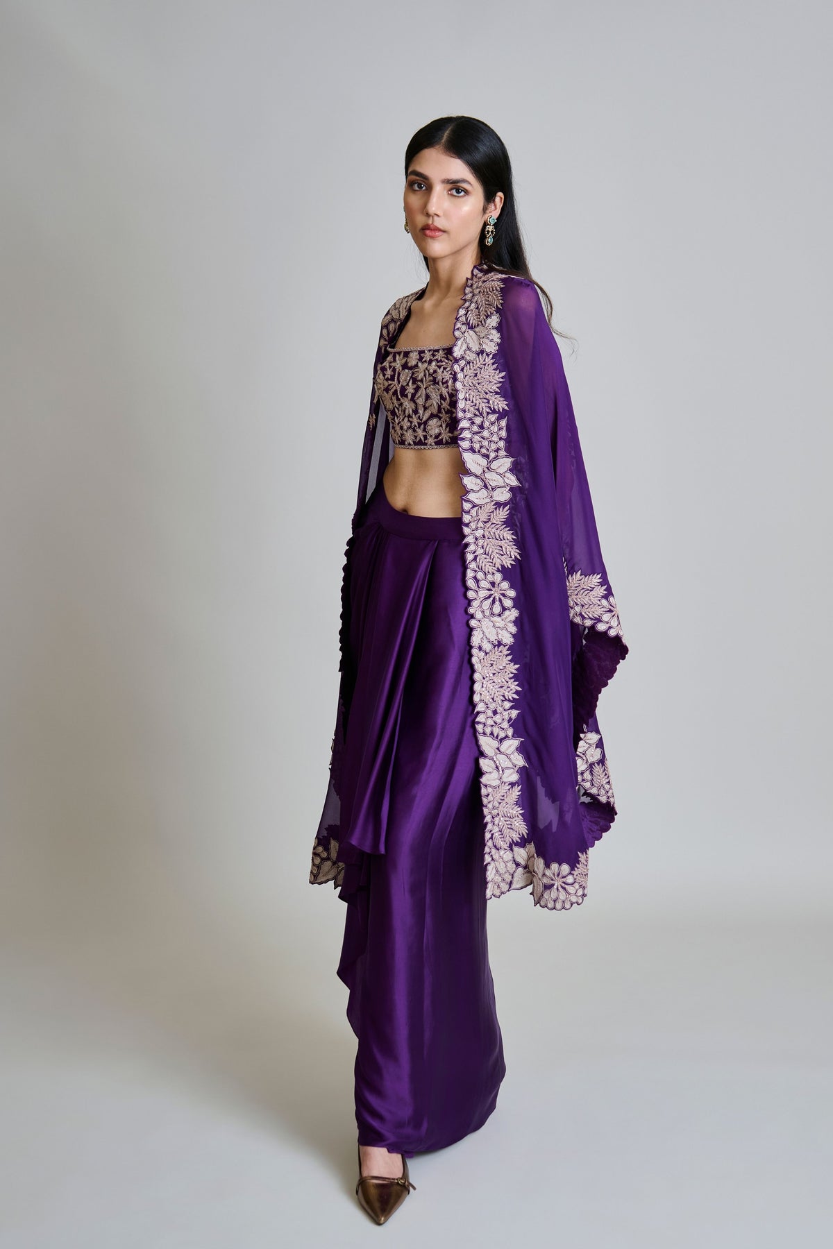 Lea Purple Cape Set