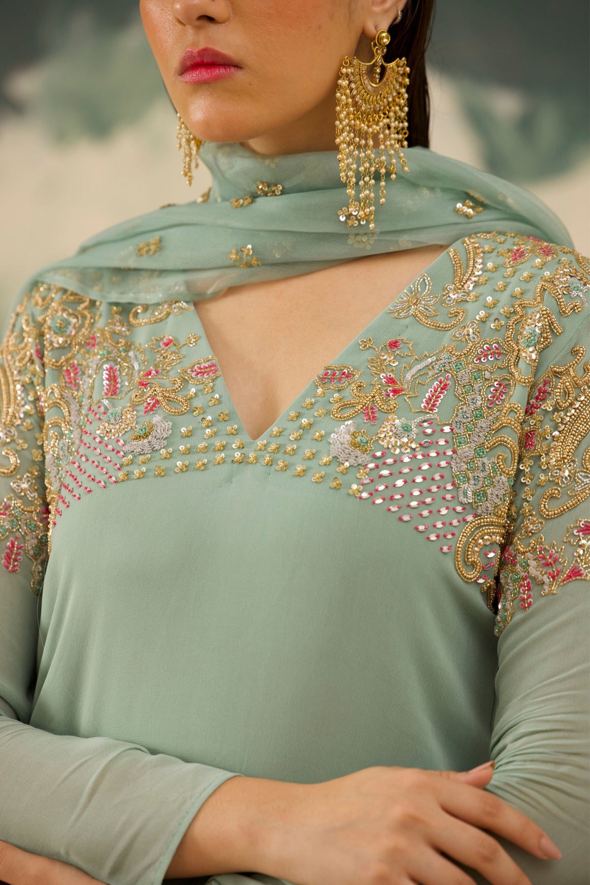 Sea Green Pastel Kurta Set