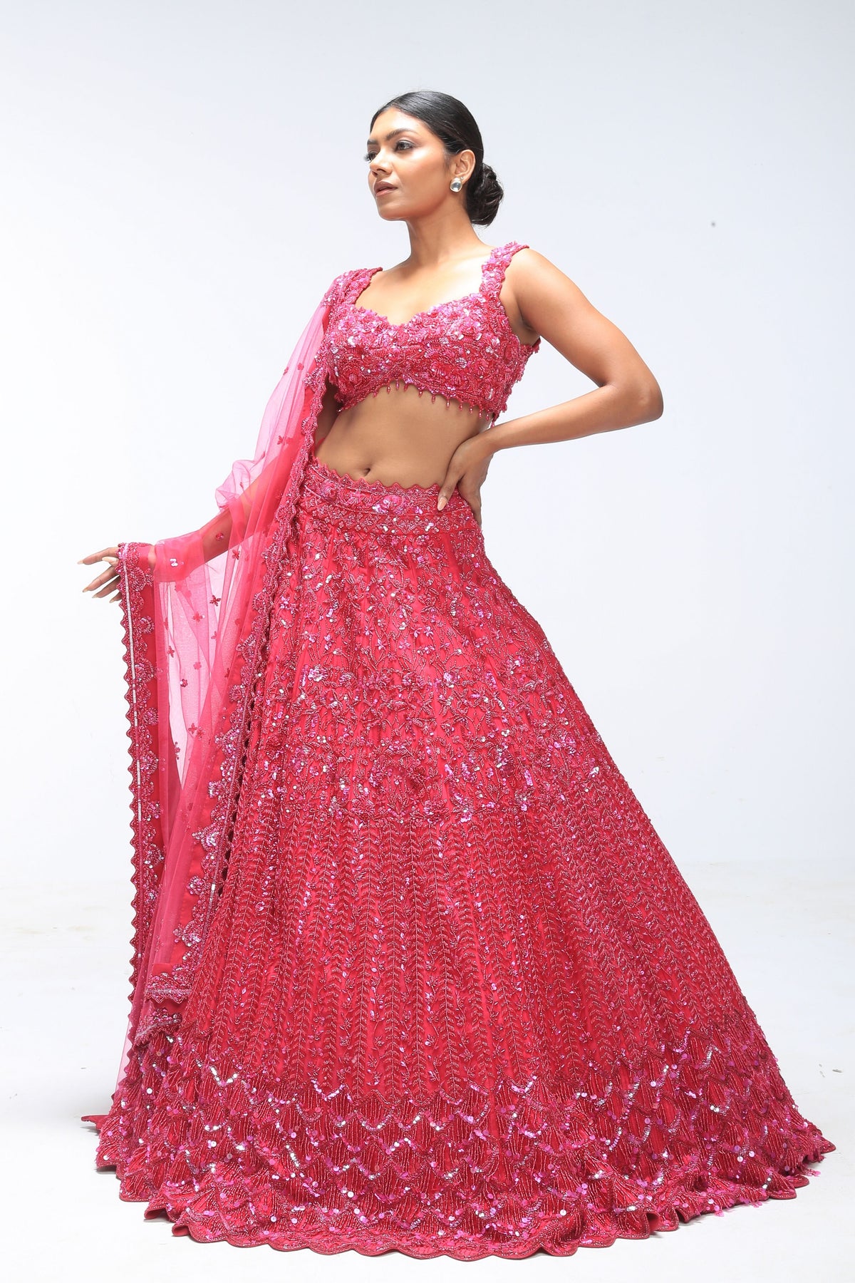 Pink Ember Lagoon Lehenga