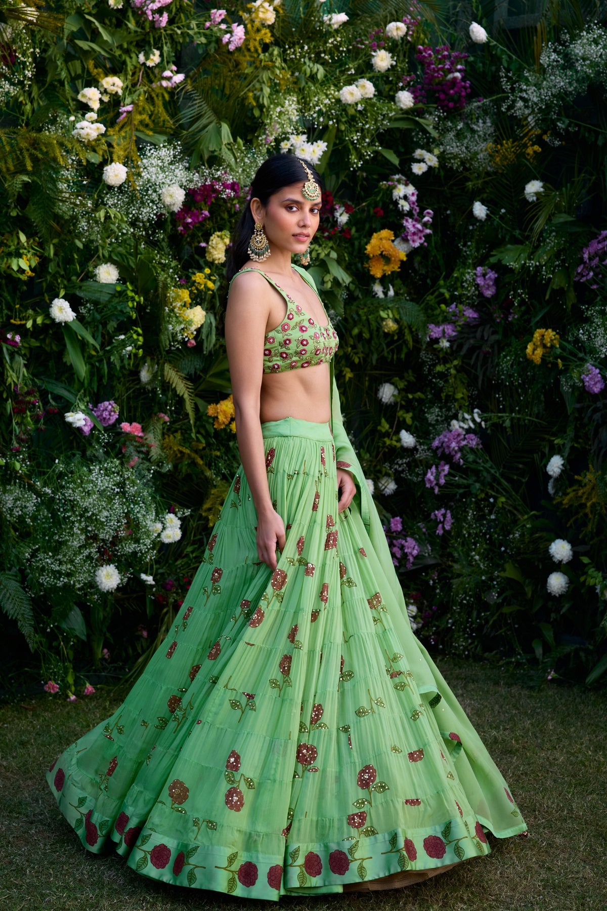 Macaw Green Lehenga Set